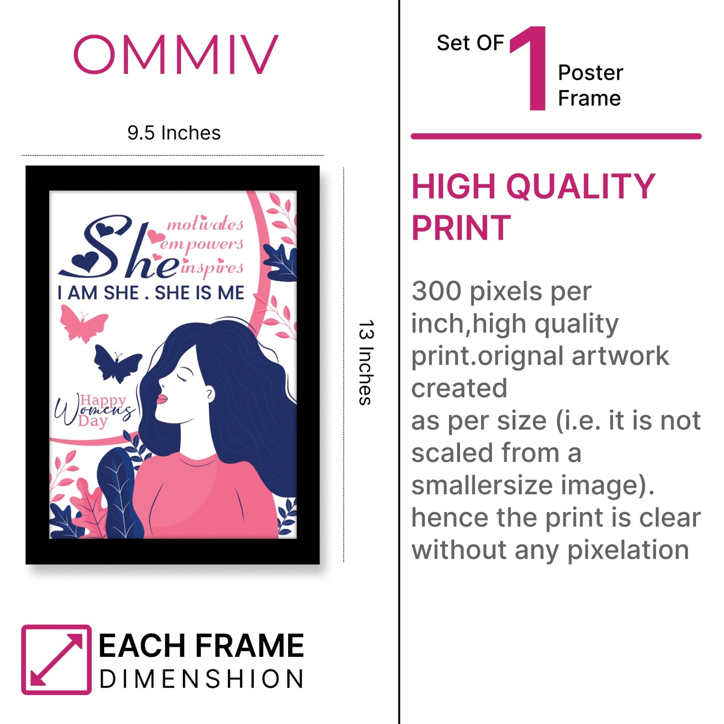 Women Empowerment: A Celebration of Strength & Grace – Women’s Day Photo Frame and Wall Art