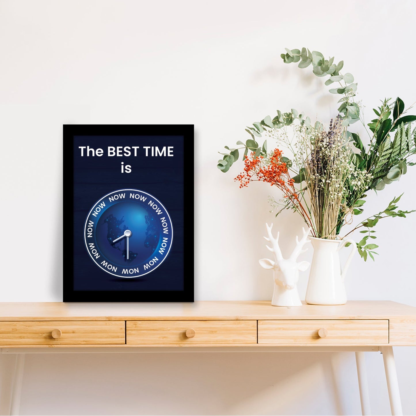 The Best Time is Now - Motivational Photo Frame & Wall Art