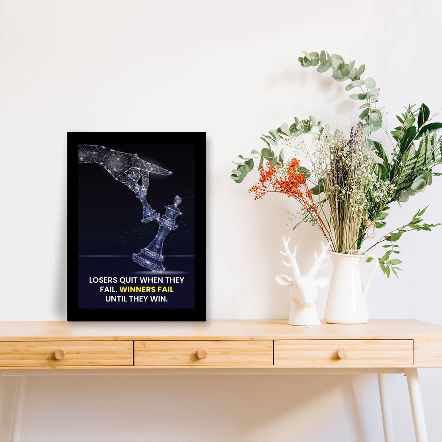 Losers Quit, Winners Persist: Motivational Wall Art & Inspirational Photo Frame