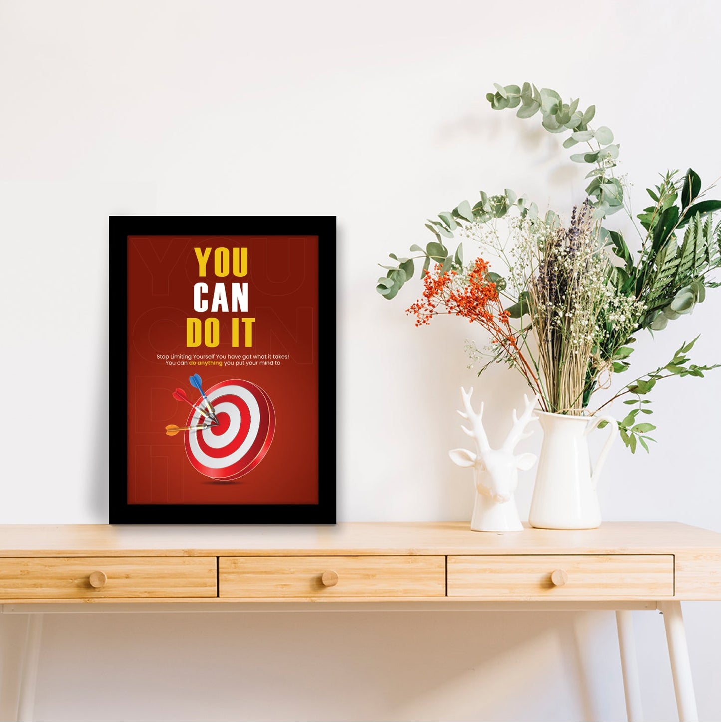 You Can Do It: Motivational Frame & Inspirational Wall Art