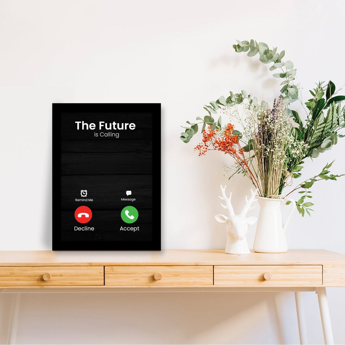 The Future is Calling: Motivational Photo Frame & Inspirational Wall Art