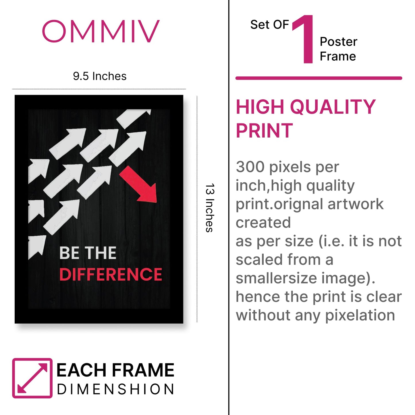 Be the Difference: Motivational Photo Frame & Inspirational Wall Art
