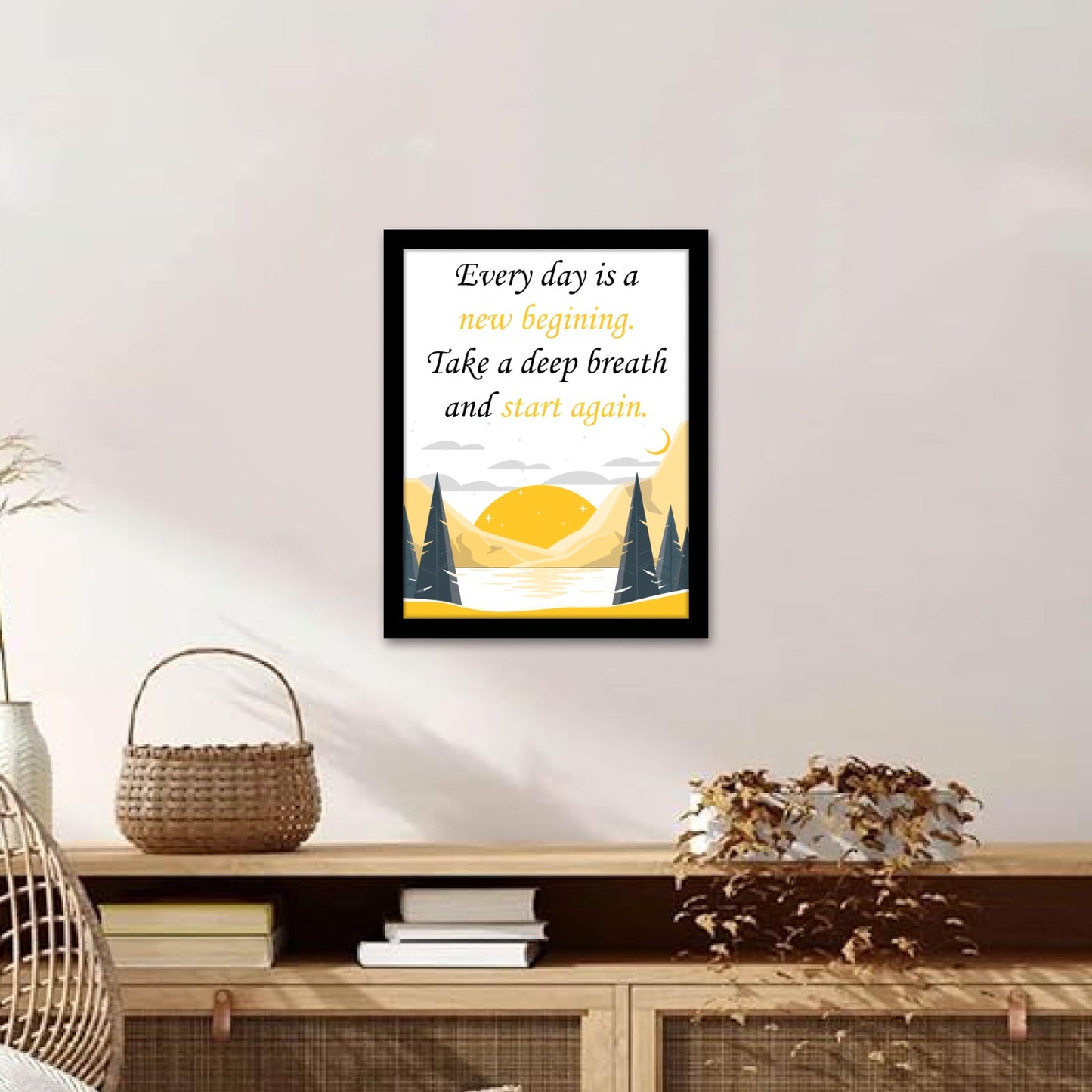 New Day, New Start – Inspirational Wall Art & Motivational Photo Frame