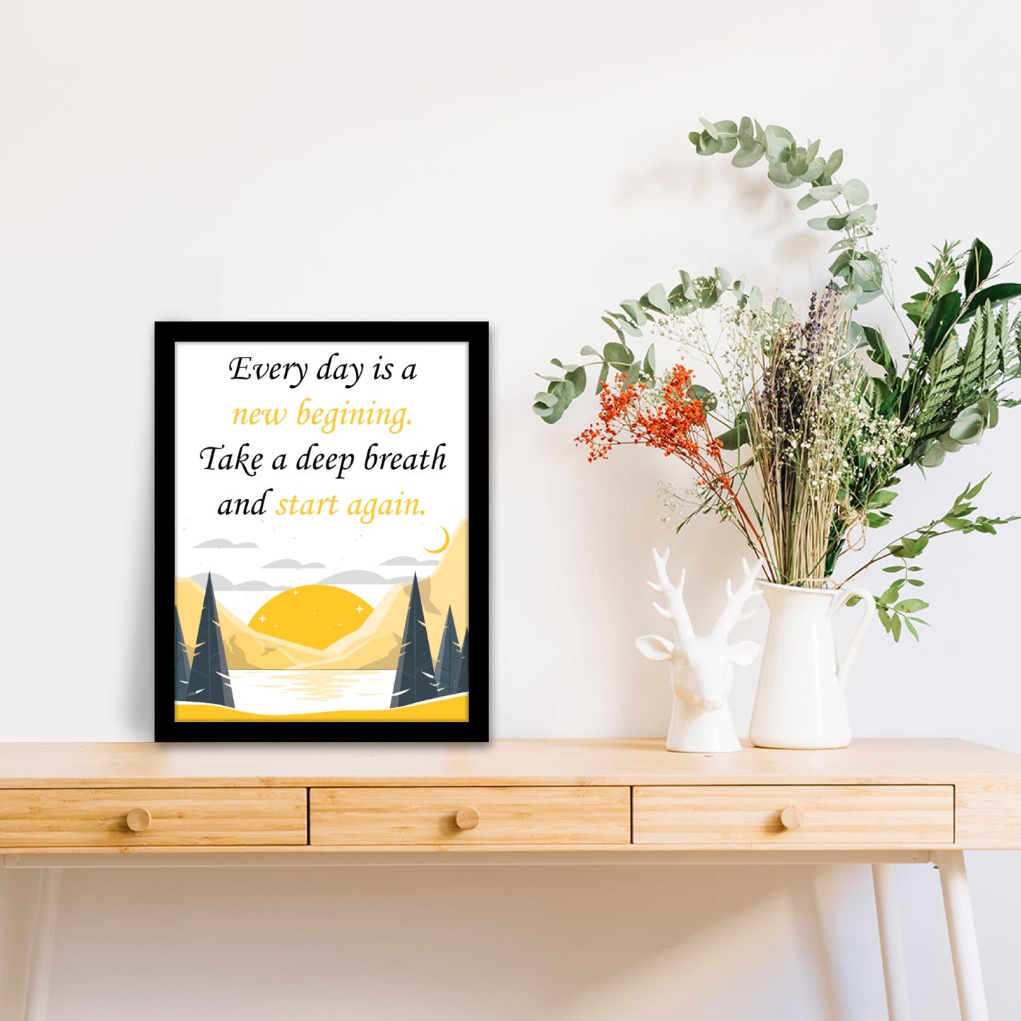 New Day, New Start – Inspirational Wall Art & Motivational Photo Frame