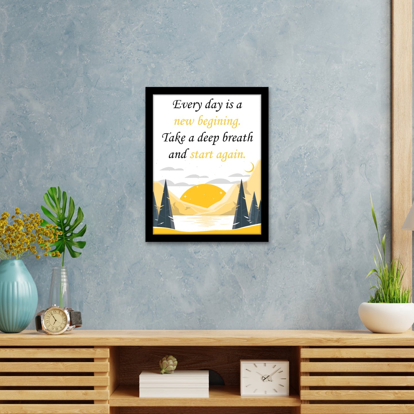 New Day, New Start – Inspirational Wall Art & Motivational Photo Frame
