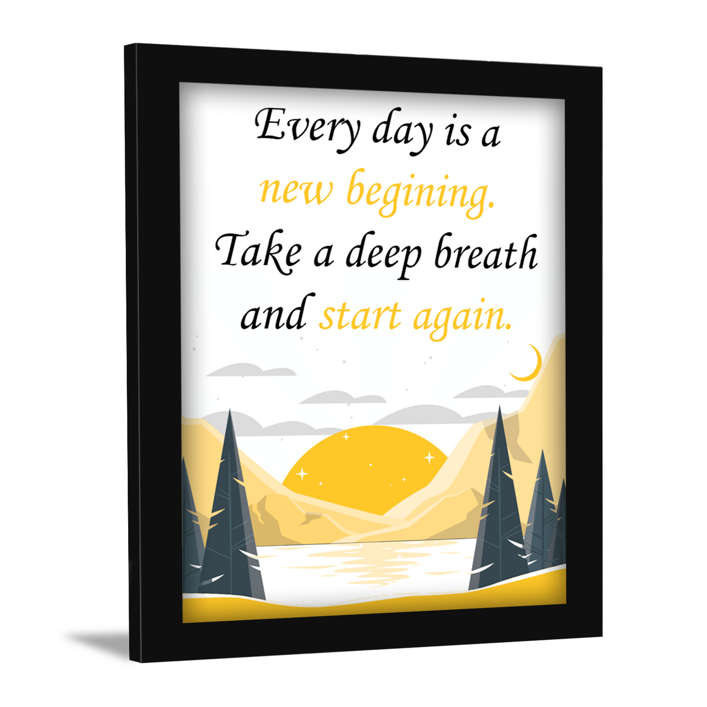 New Day, New Start – Inspirational Wall Art & Motivational Photo Frame