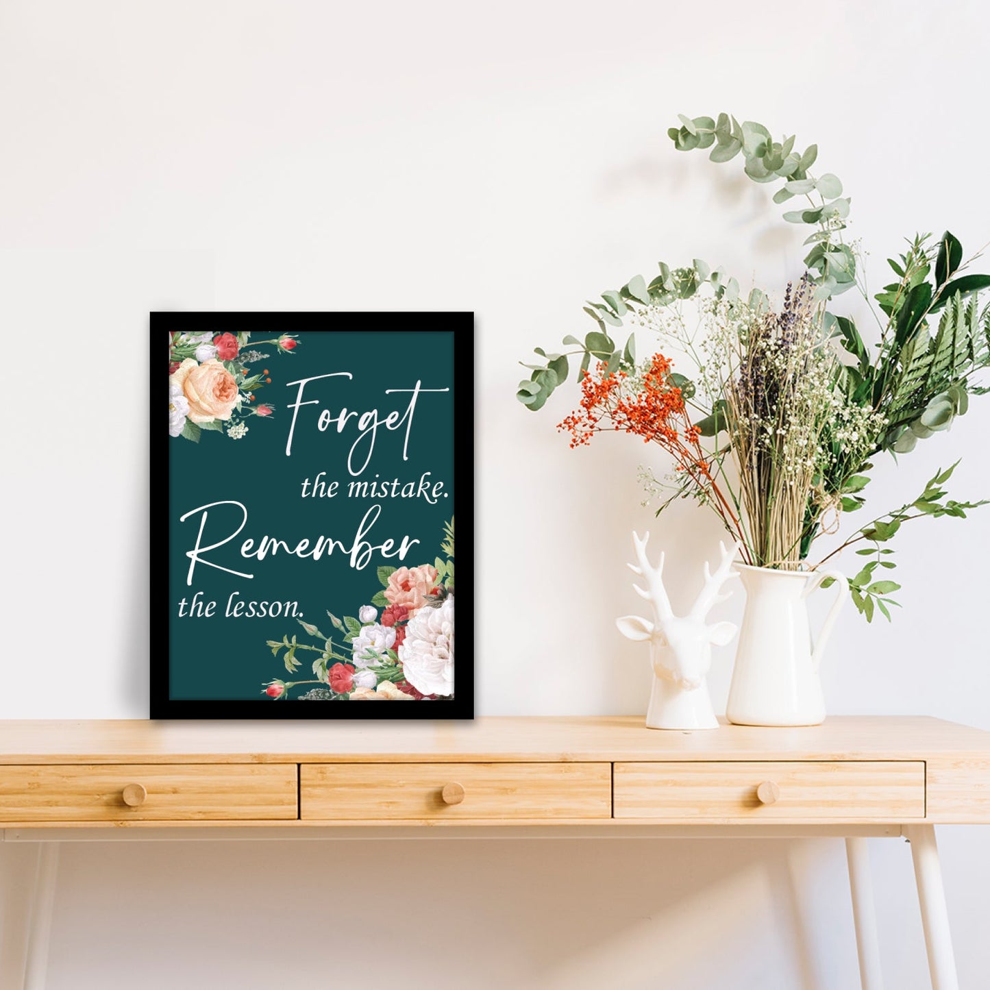 Forget the Mistake, Remember the Lesson – Motivational Quote Frame & Wall Art
