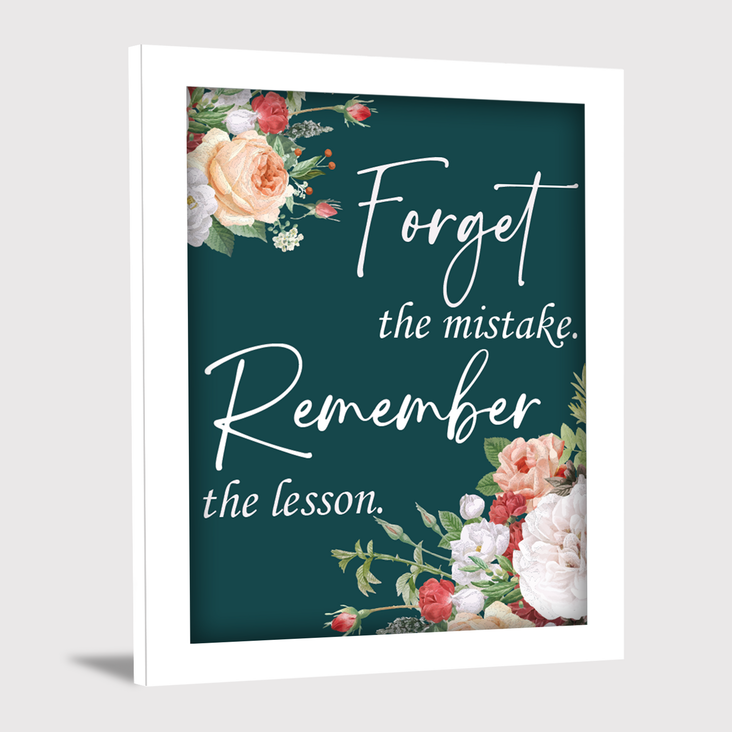 Forget the Mistake, Remember the Lesson – Motivational Quote Frame & Wall Art