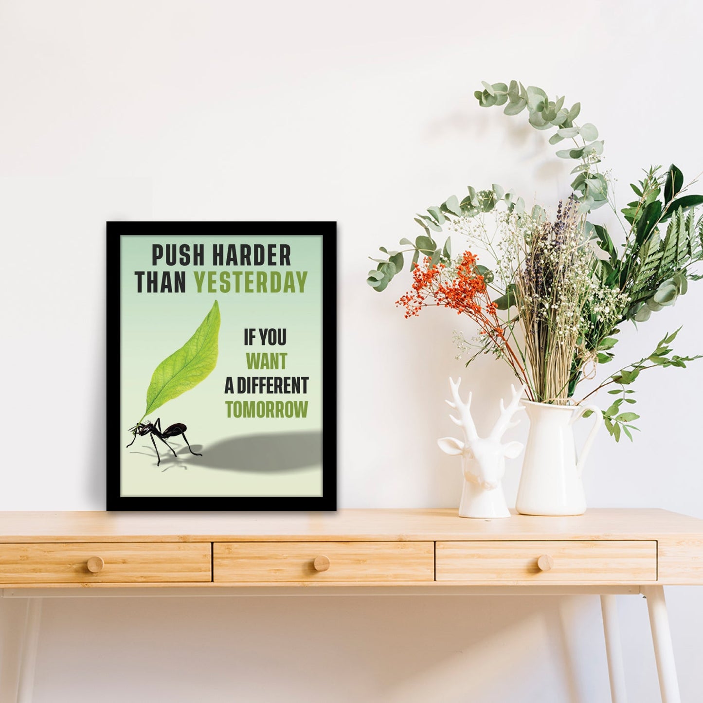 Push Harder for a Better Tomorrow - Motivational Photo Frame & Wall Art