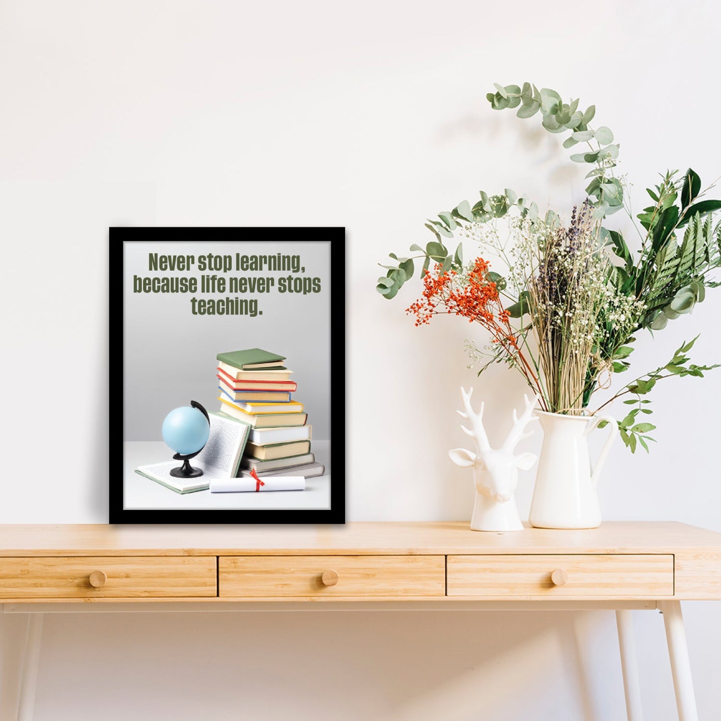 Keep Learning, Keep Growing: Motivational Photo Frame & Wall Art
