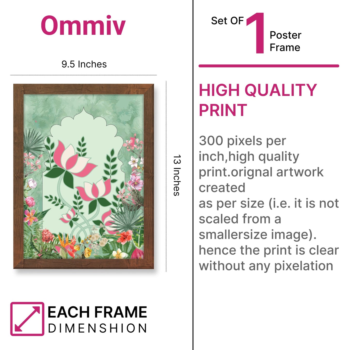 Handcrafted Pichwai Lotus Flower Frame – Indian Traditional Mural Art