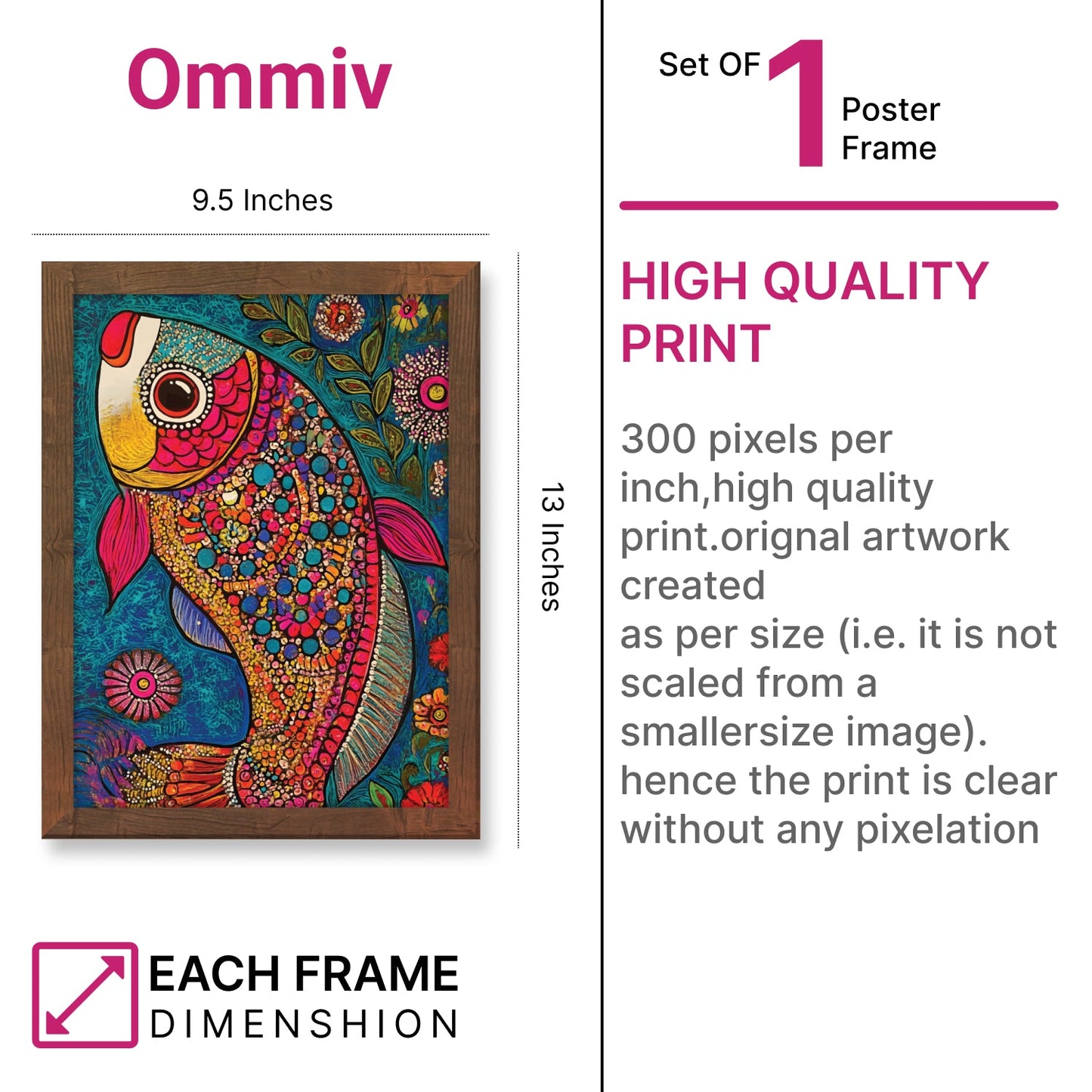 Abstract Madhubani Fish Painting Frame – Intricate Wall Art