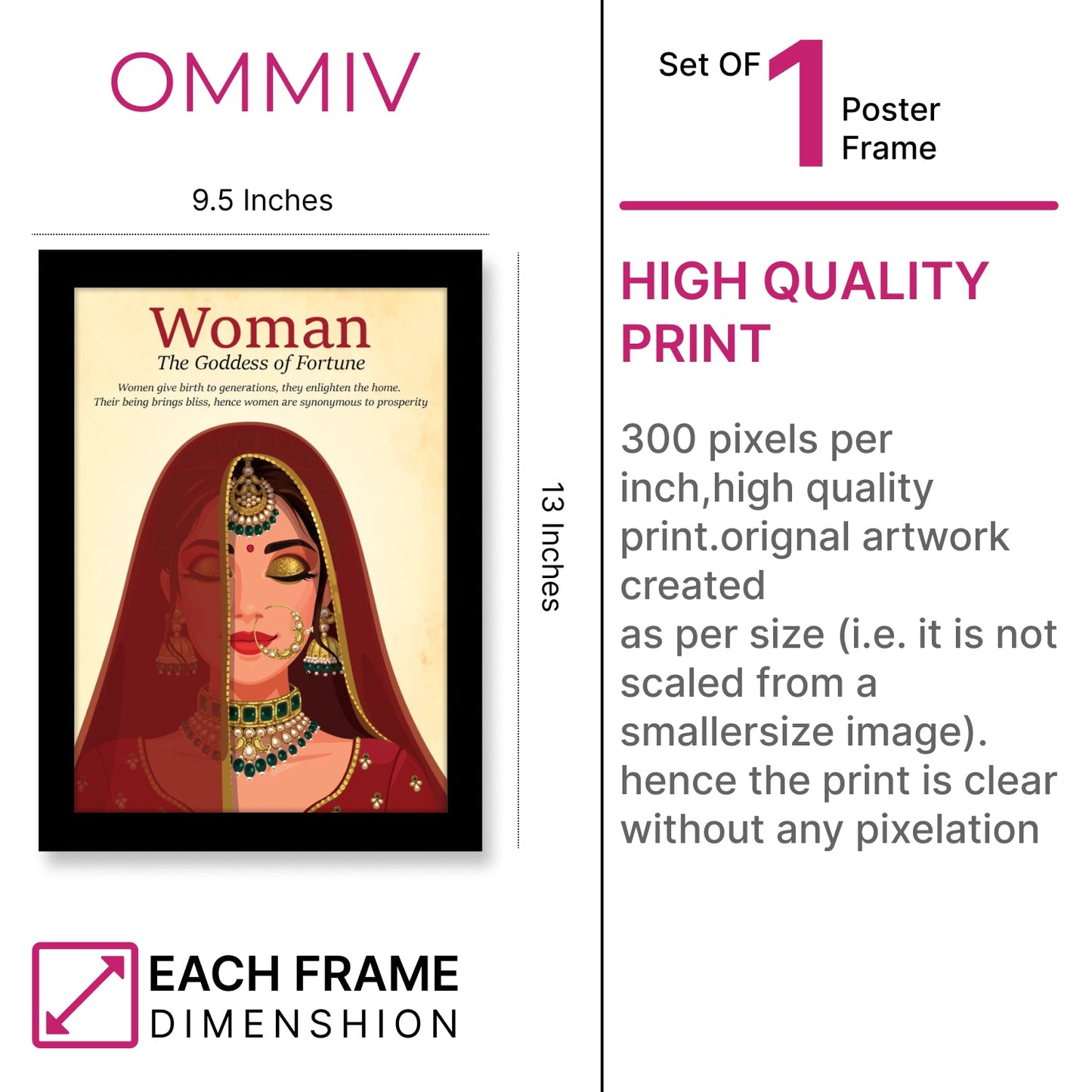 WOMAN - The Goddess of Fortune Photo Frame - Perfect Women's Day Gift