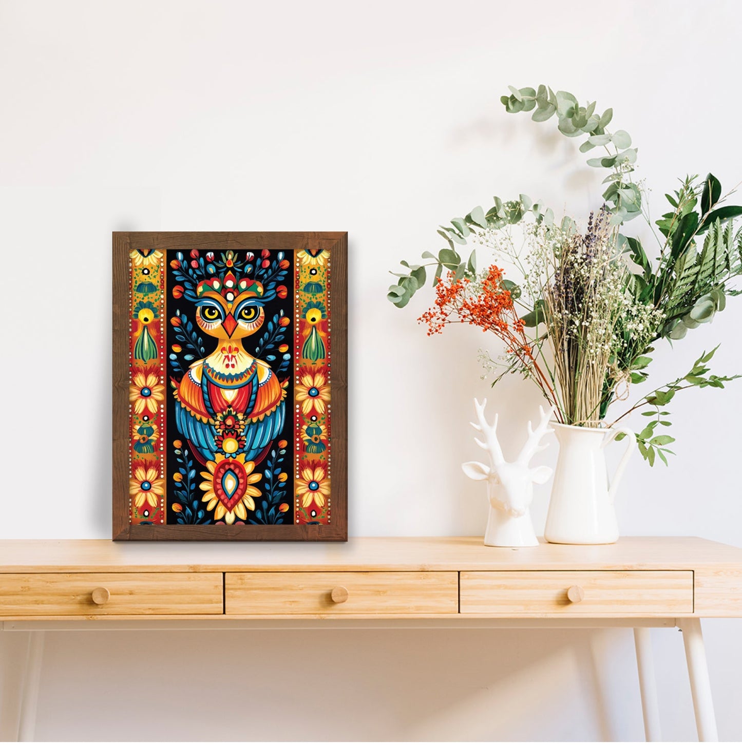 Madhubani Bhil Fusion – Traditional Folk Art Frame