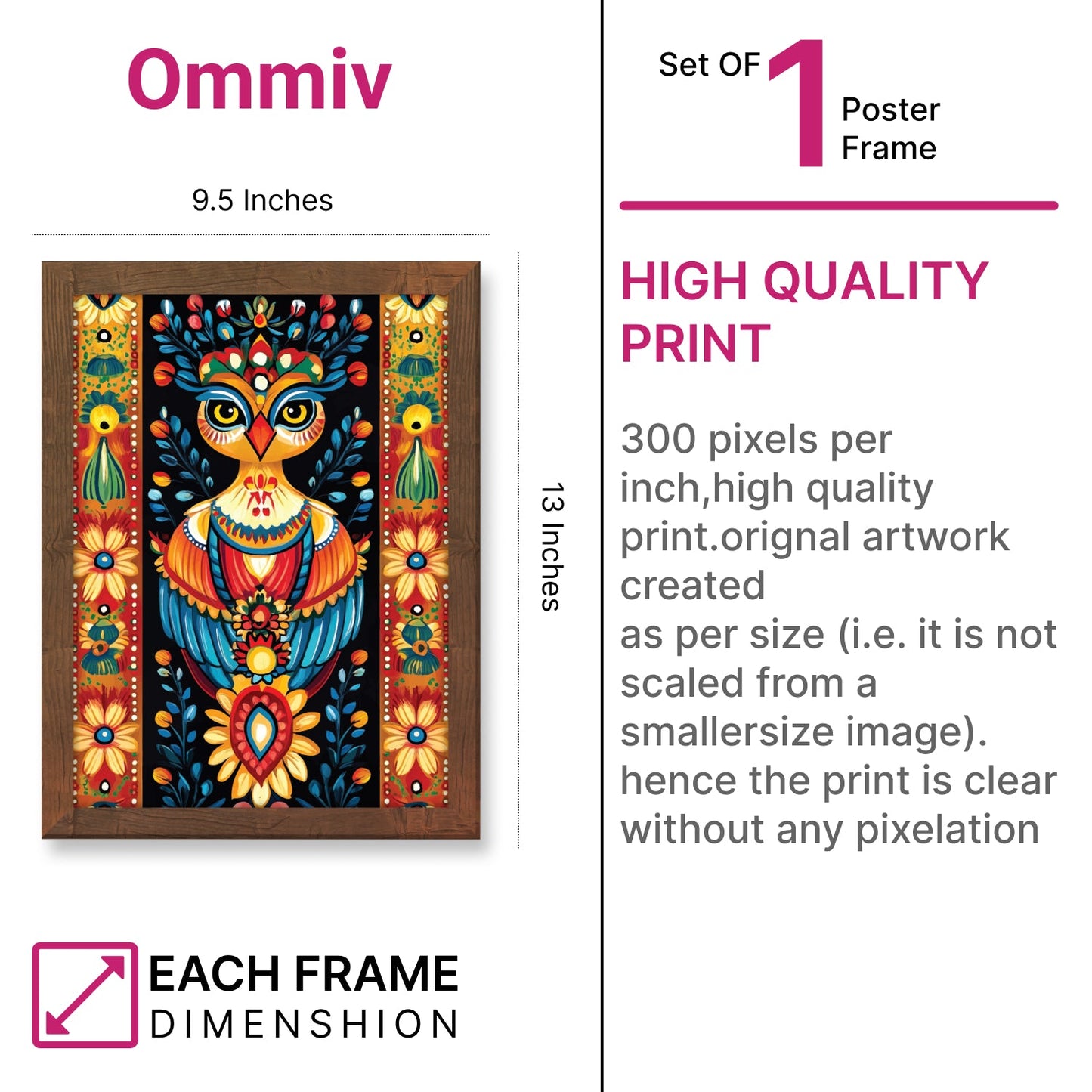 Madhubani Bhil Fusion – Traditional Folk Art Frame