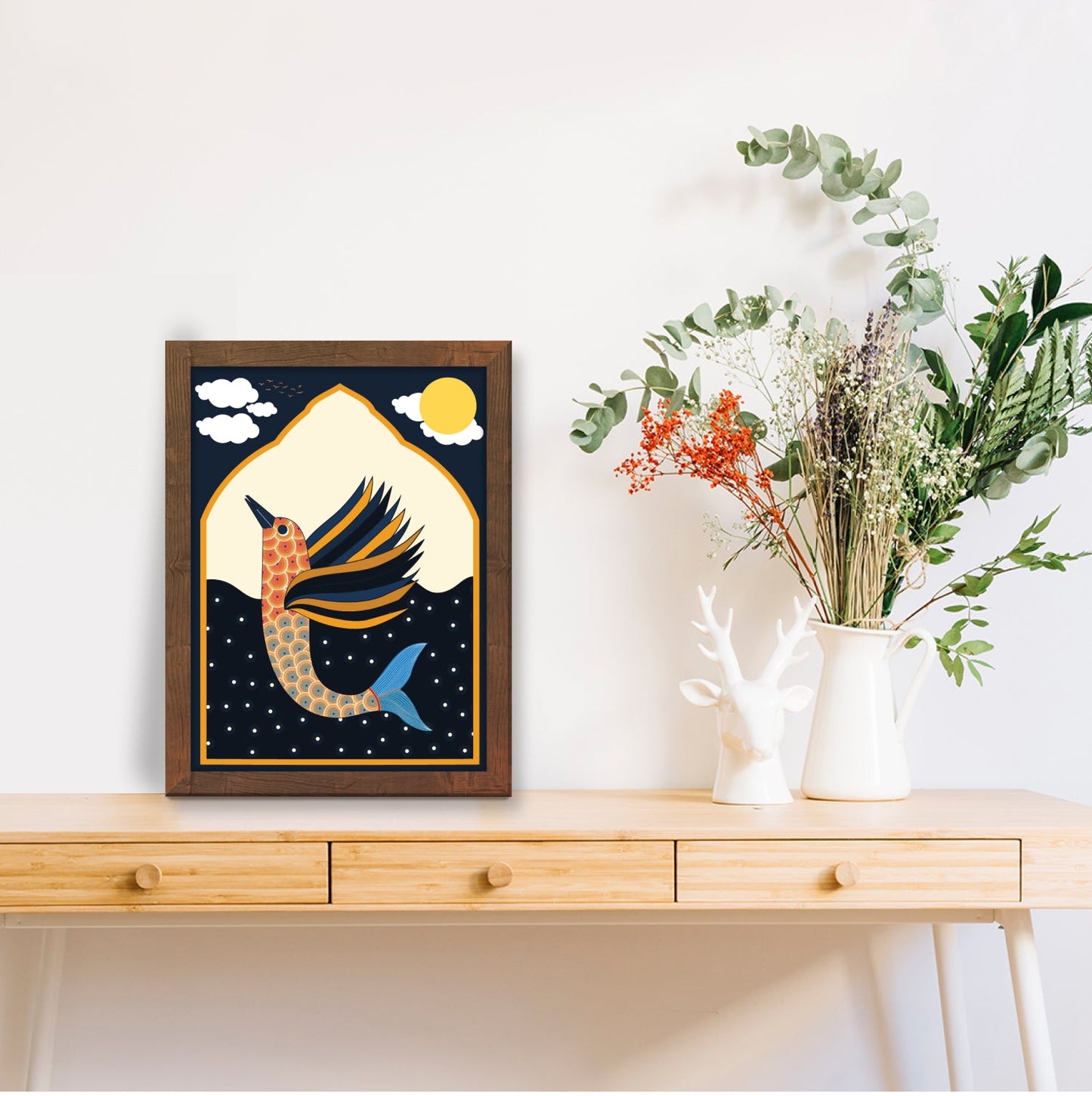 Fish and Nature Harmony – Gond Art and Madhubani Wall Decor