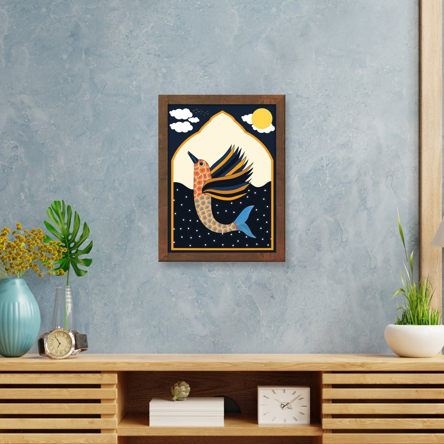 Fish and Nature Harmony – Gond Art and Madhubani Wall Decor