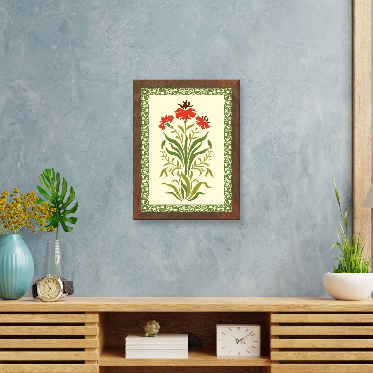Mughal Flower Motif – Seamless Floral Border Wall Art