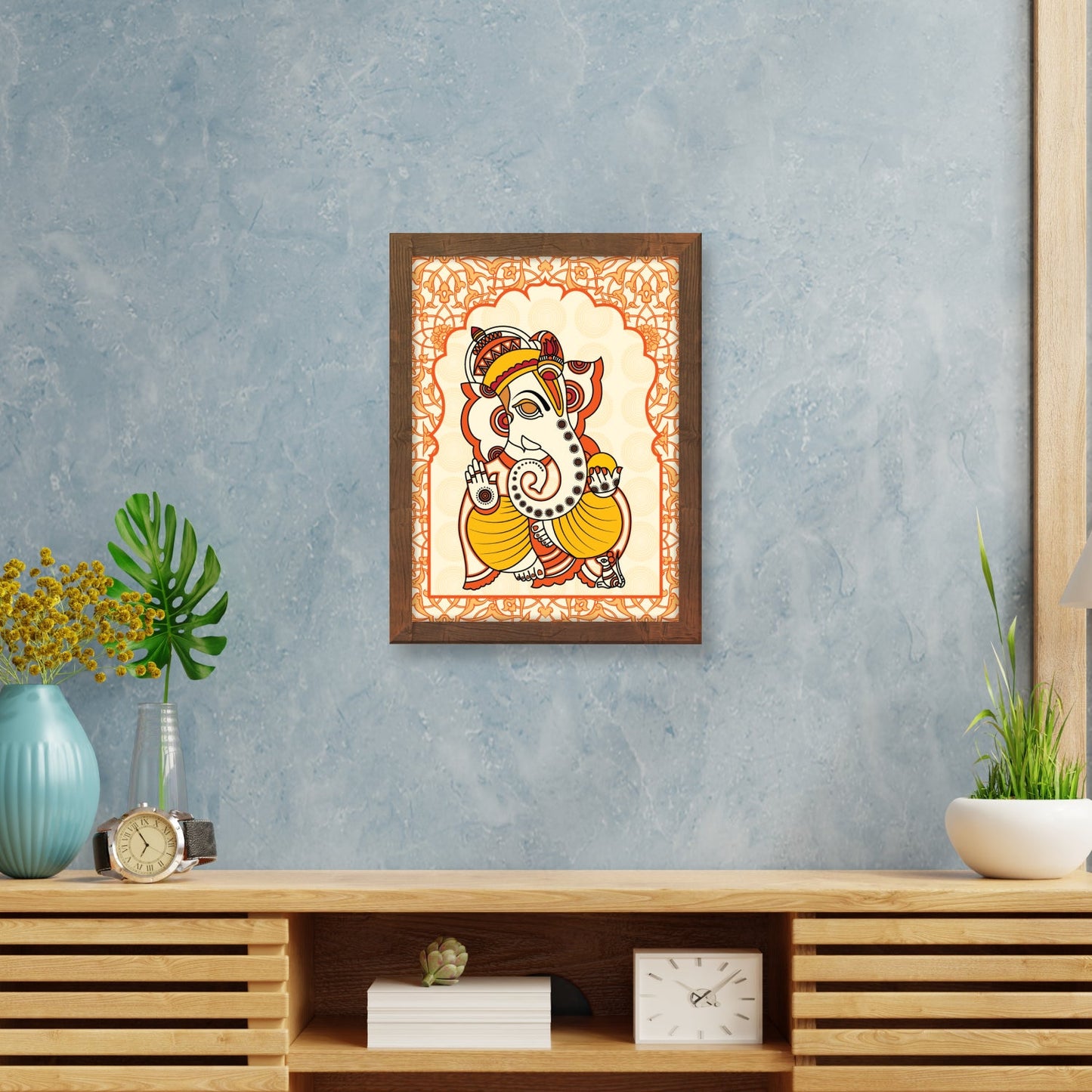 Divine Lord Ganesha – Madhubani Art Wall Frame