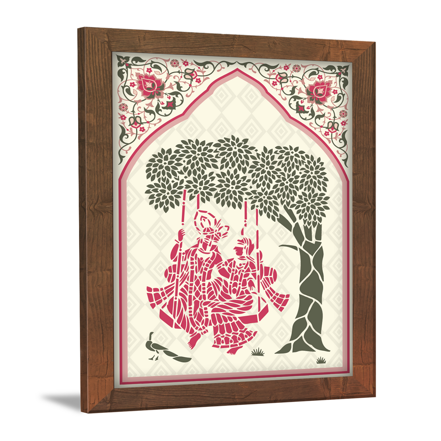 Divine Love – Radha Krishna in Madhubani Art