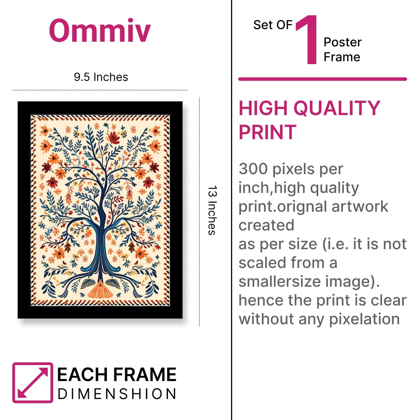 Tree of Life – Kalamkari Art Wall Painting Frame