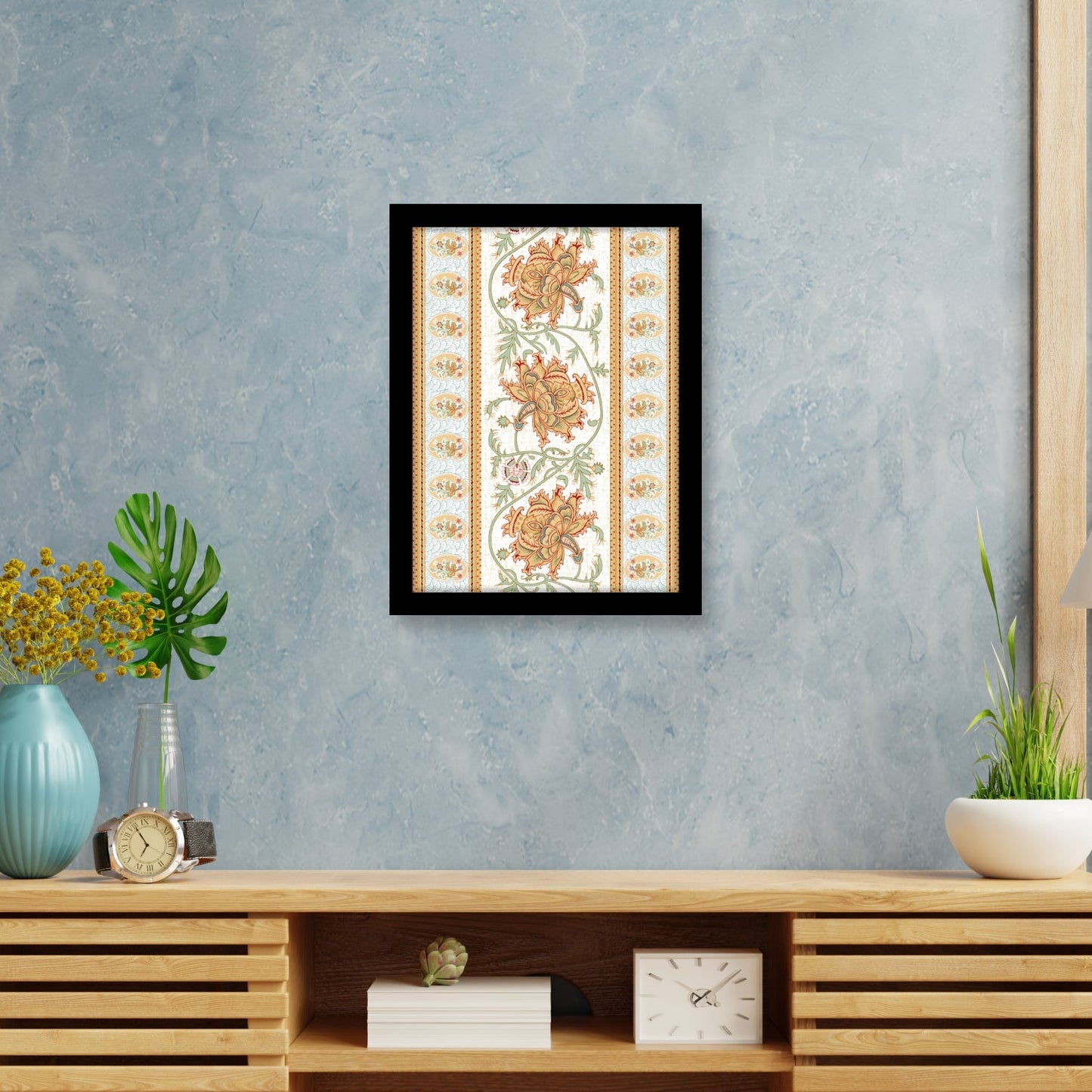 Geometrical Repeat Pattern and Ornament Kalamkari Art Painting