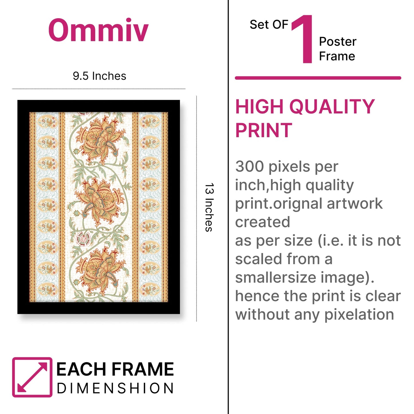 Geometrical Repeat Pattern and Ornament Kalamkari Art Painting
