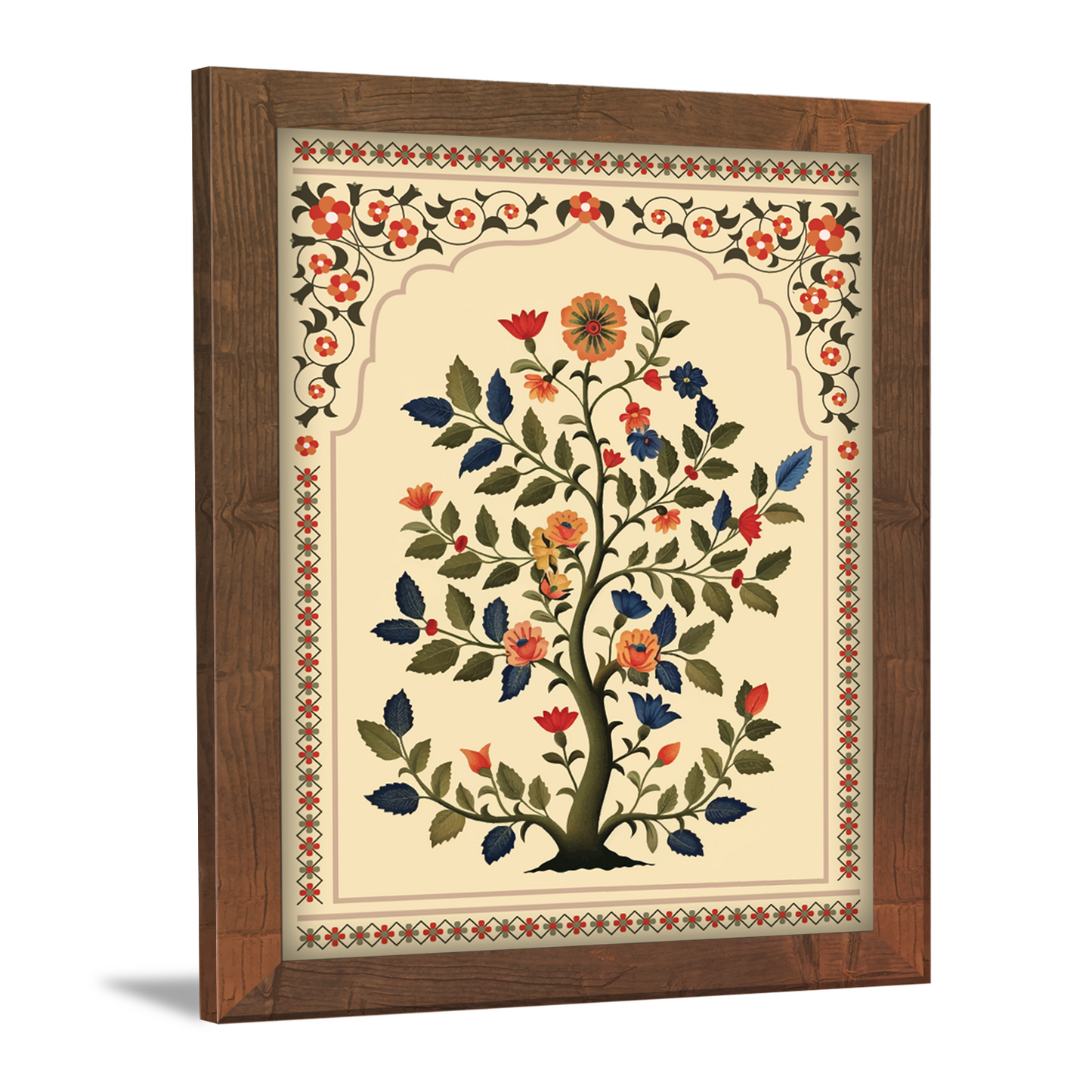 Tree of Life Floral Design Kalamkari Wall Artwork