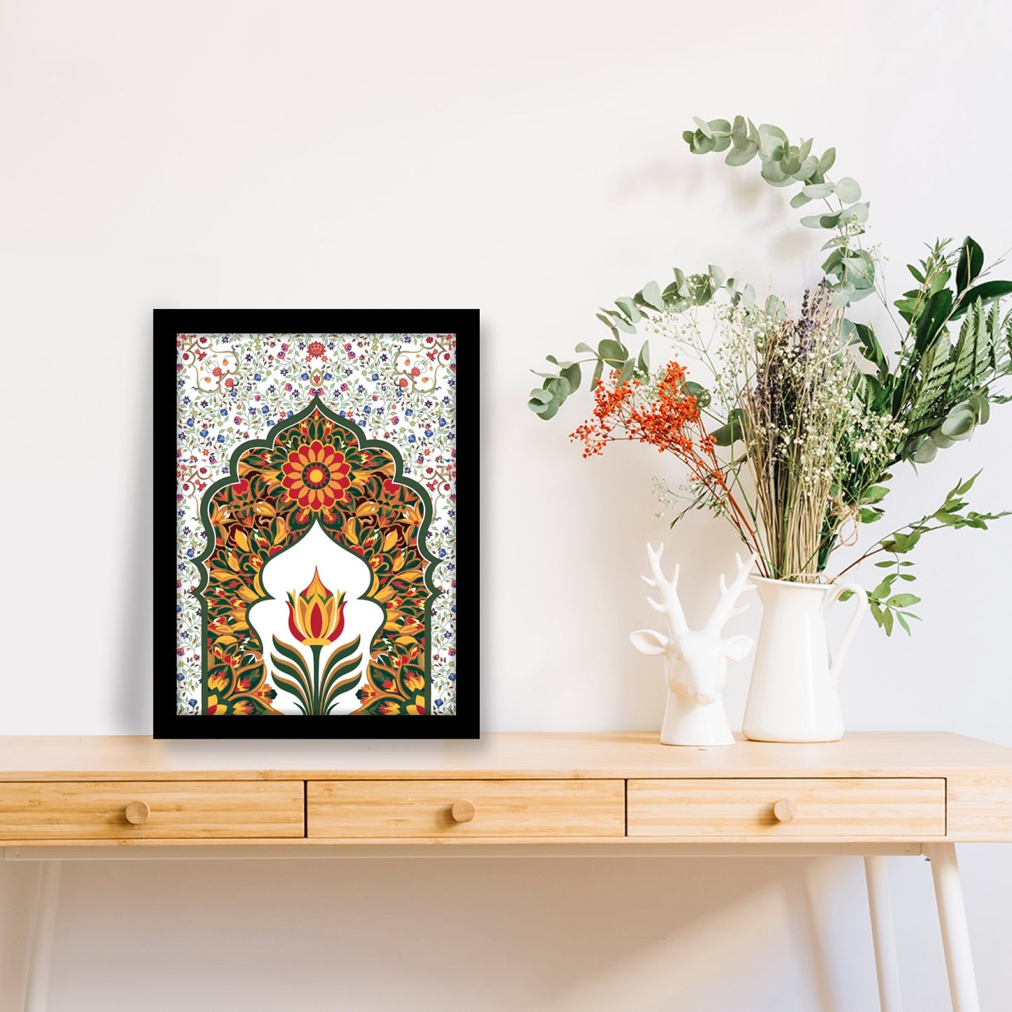 Mughal Garden Illustration – Kalamkari Painting Frame