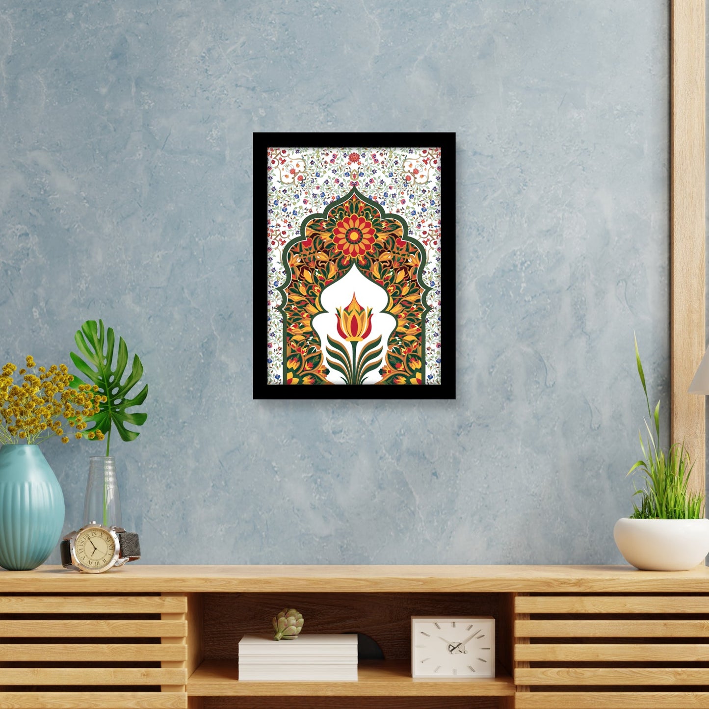 Mughal Garden Illustration – Kalamkari Painting Frame