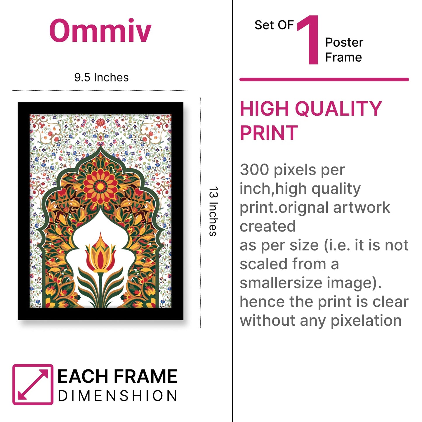 Mughal Garden Illustration – Kalamkari Painting Frame