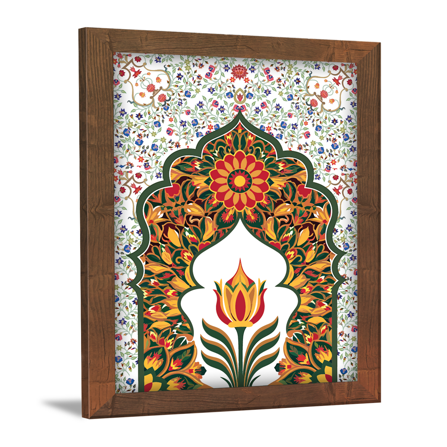 Mughal Garden Illustration – Kalamkari Painting Frame