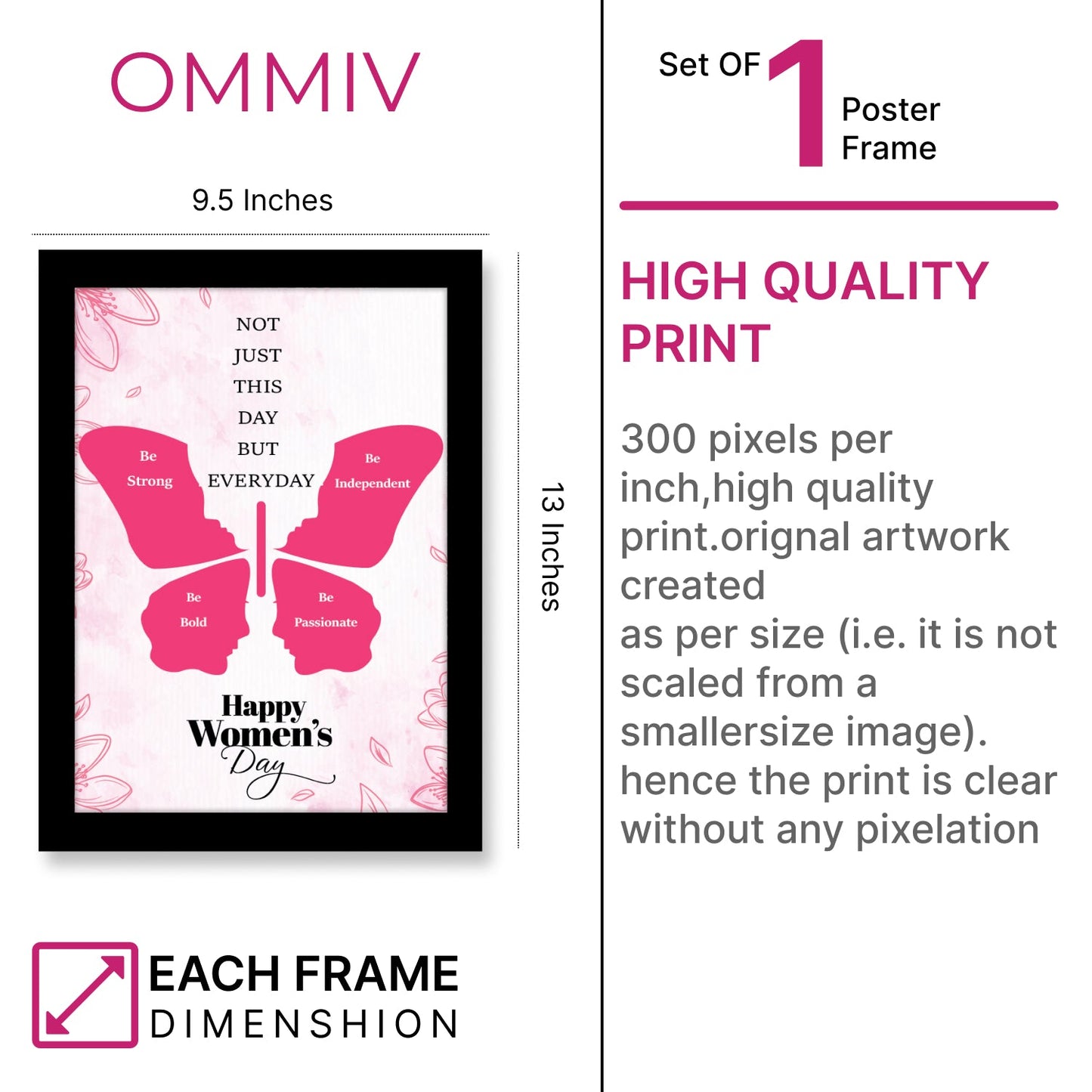 Inspire Strength & Passion: Women's Day Photo Frame