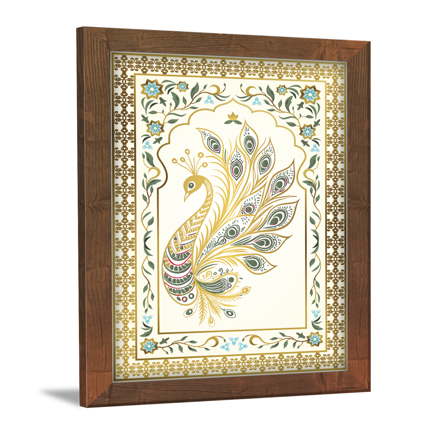 Peacock Framed Kalamkari Art Wall Decoration