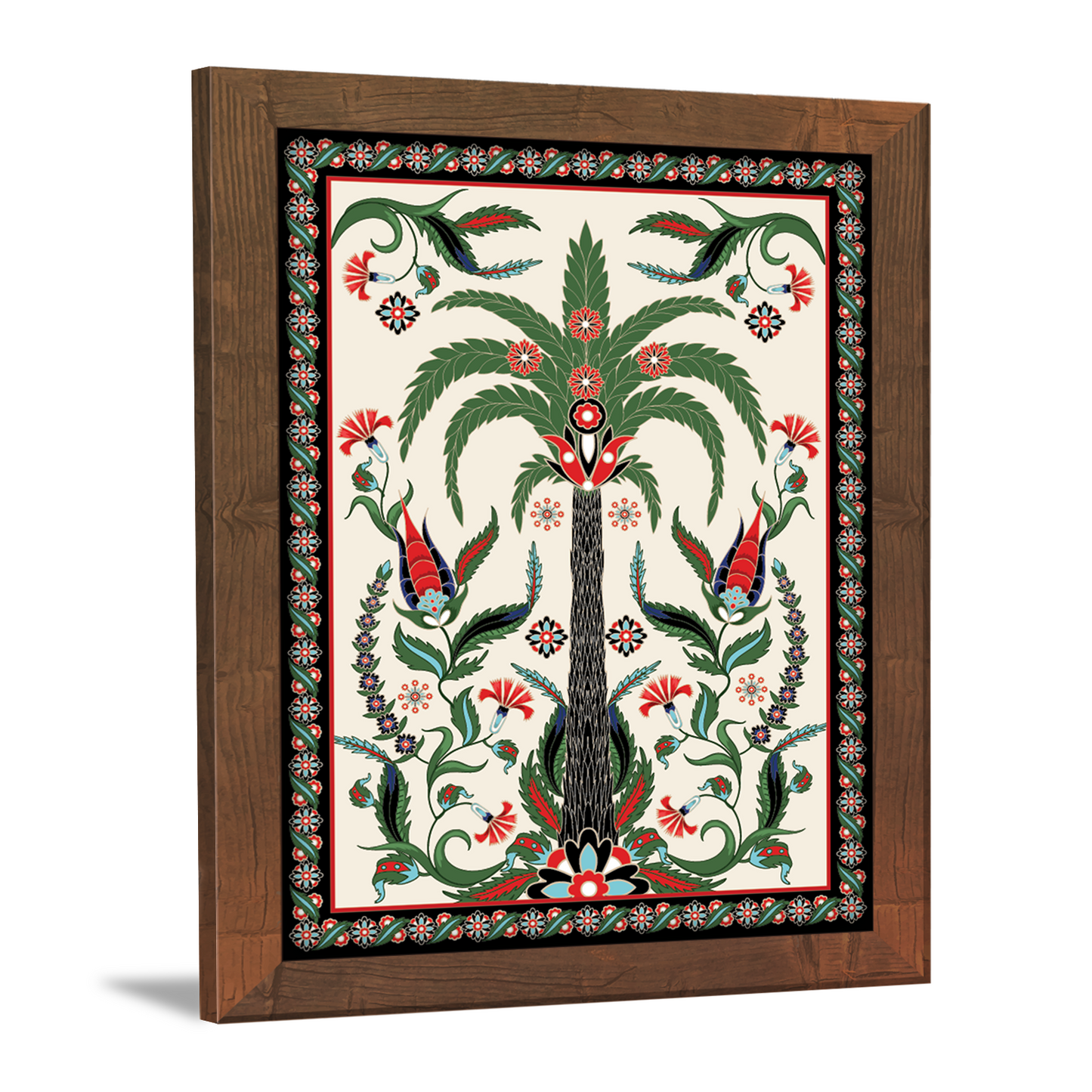 Exquisite Palm Tree Kalamkari Painting Framed Wall Decor