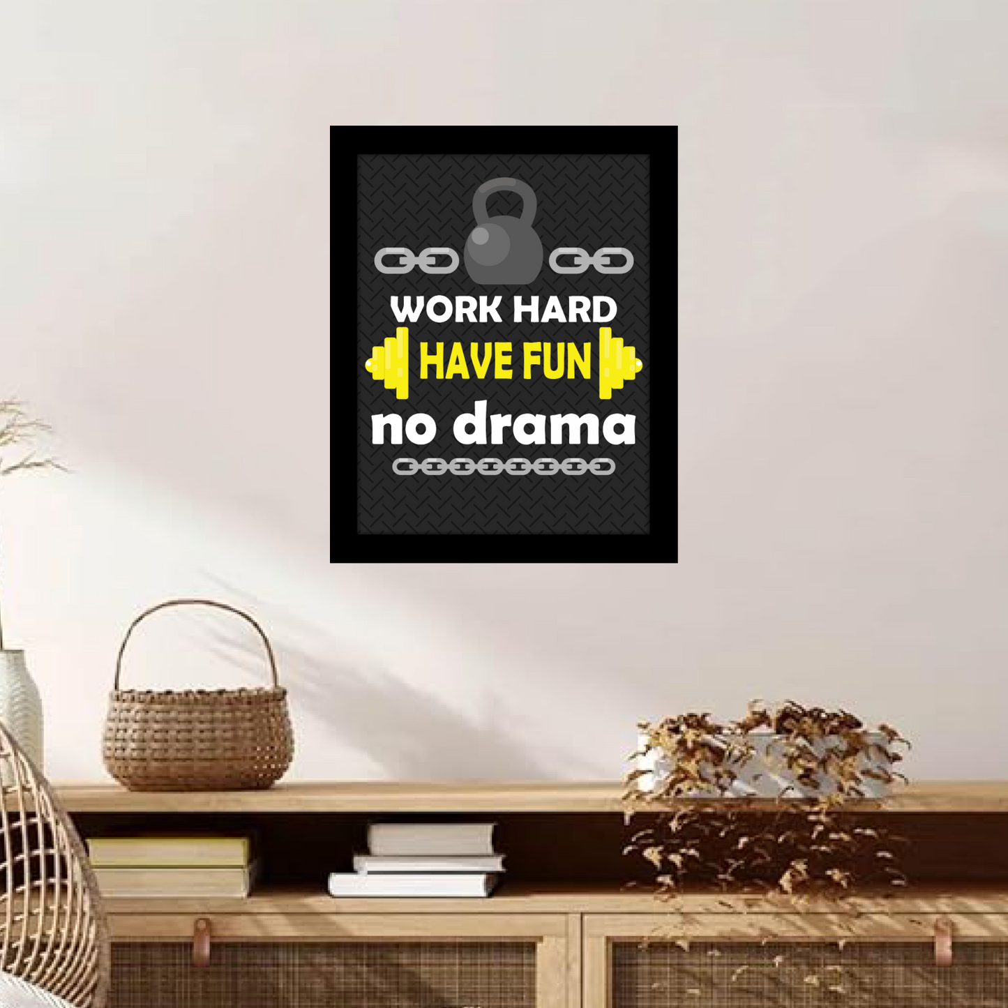 Work Hard, Have Fun, No Drama – Motivational Photo Frame