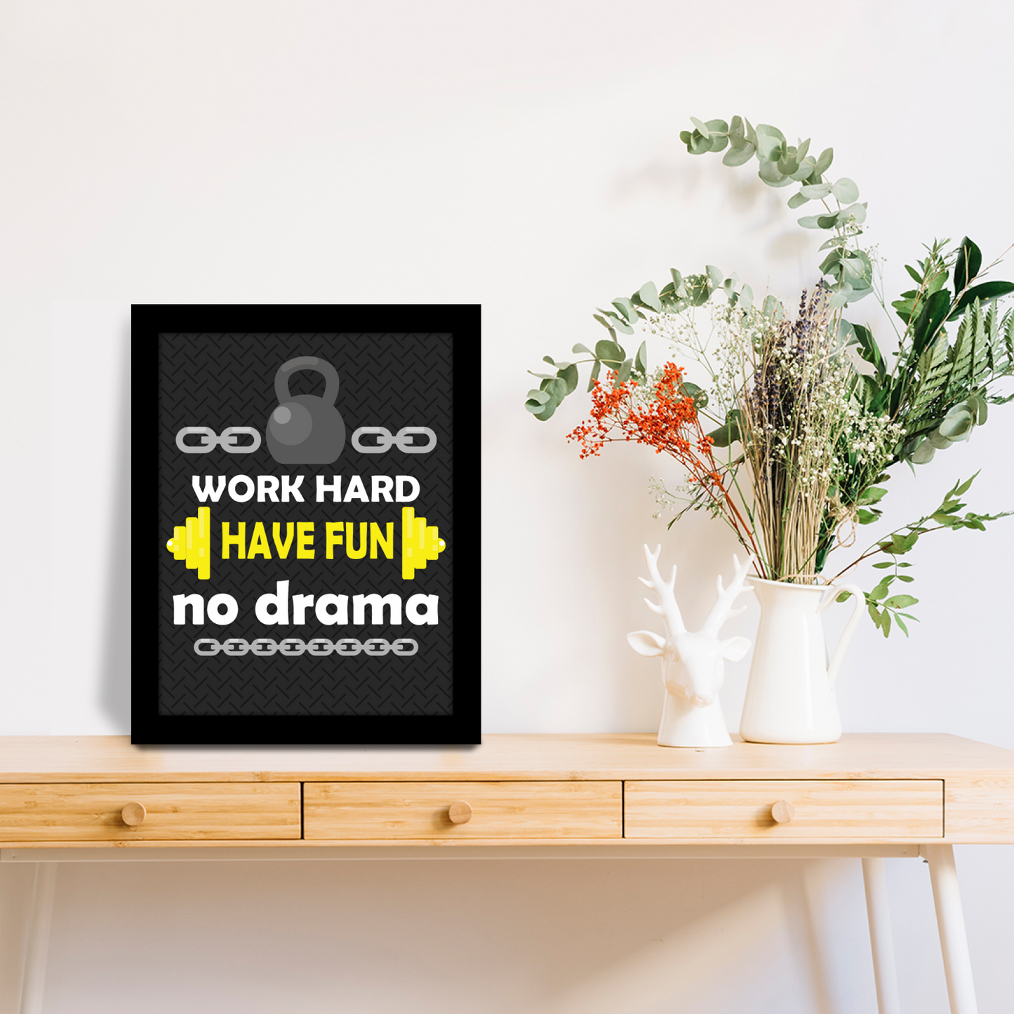 Work Hard, Have Fun, No Drama – Motivational Photo Frame