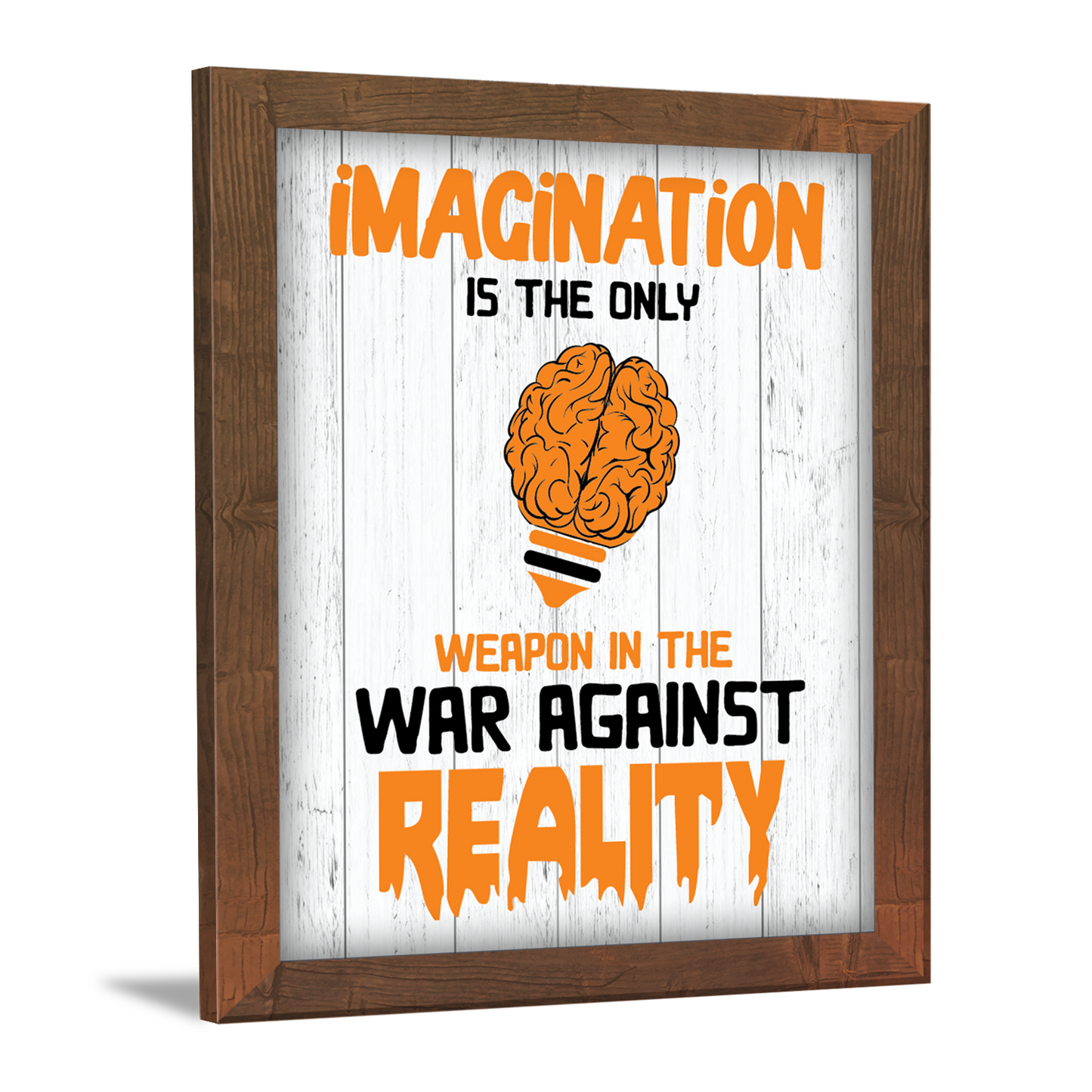 Imagination is the Only Weapon Against Reality – Inspirational Photo Frame