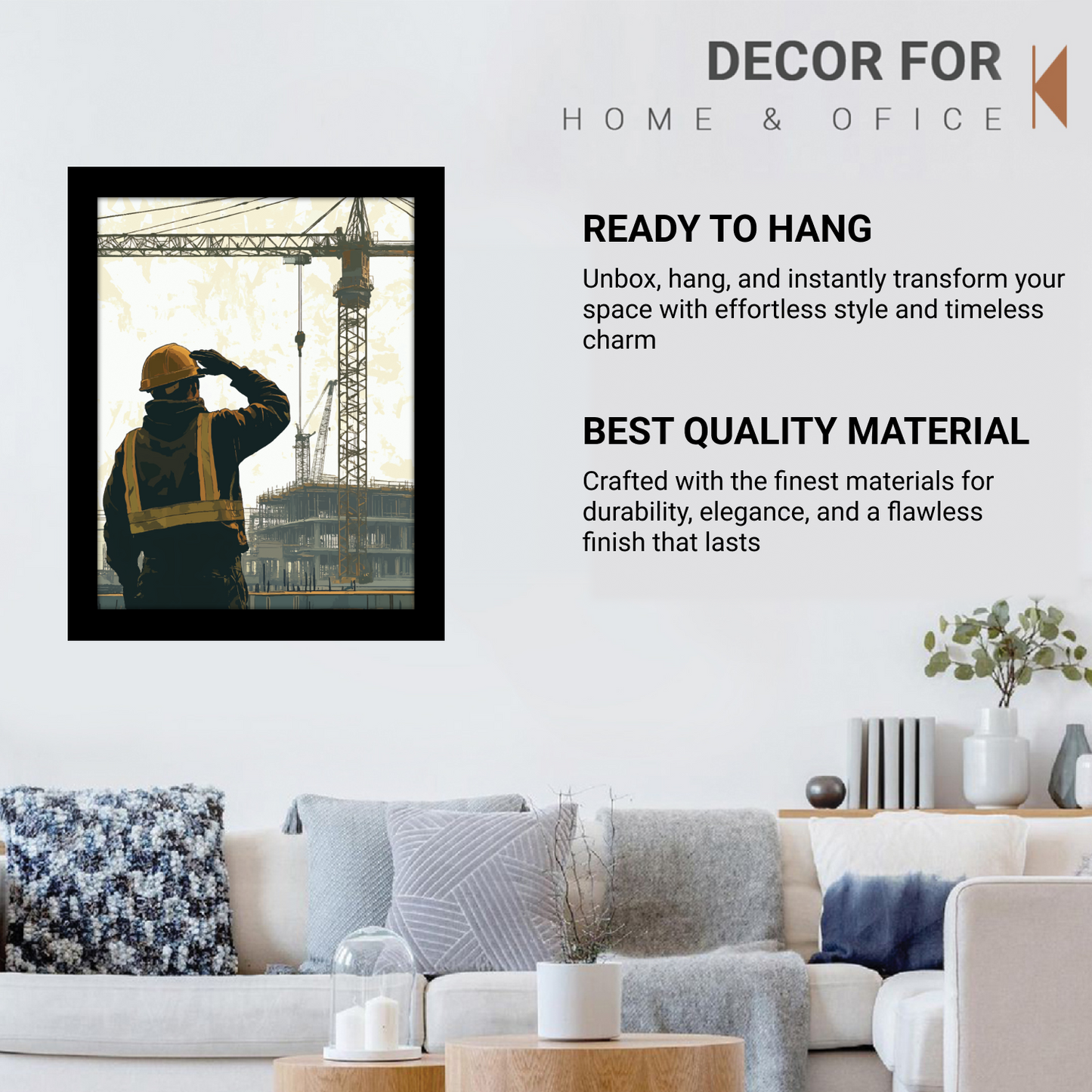 Surveying the Site – Crane Operator Framed Art