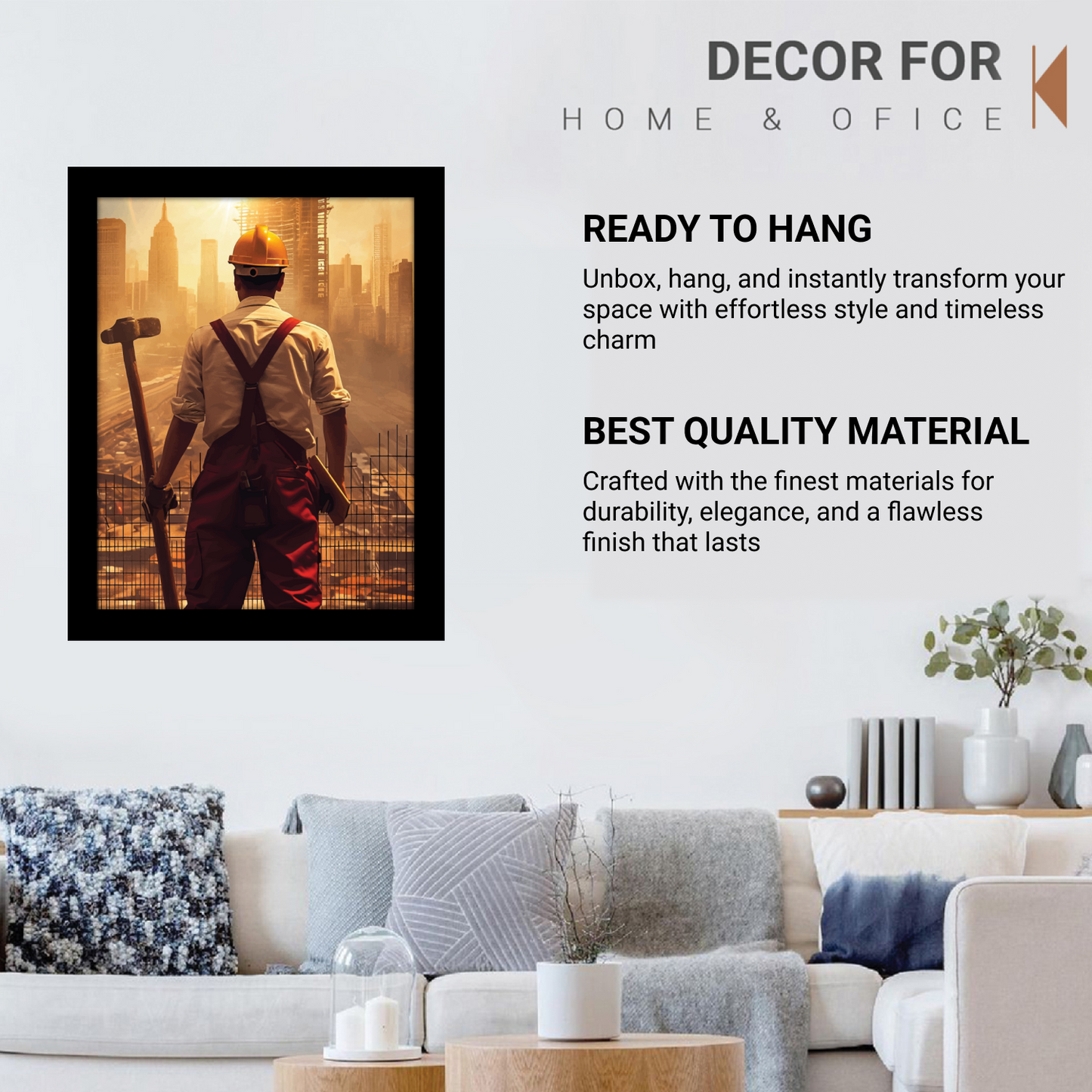 Engineer Surveying Construction Site – Framed Artwork