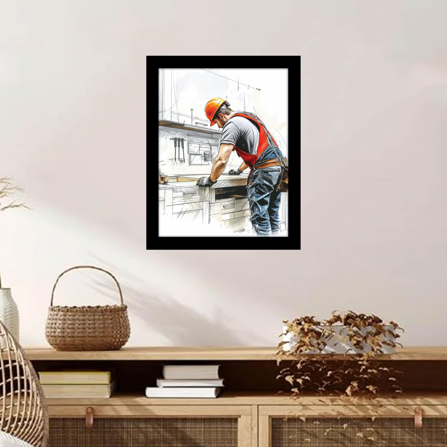 Mastermind at Work – Engineer Sketch Wall Frame & Artwork