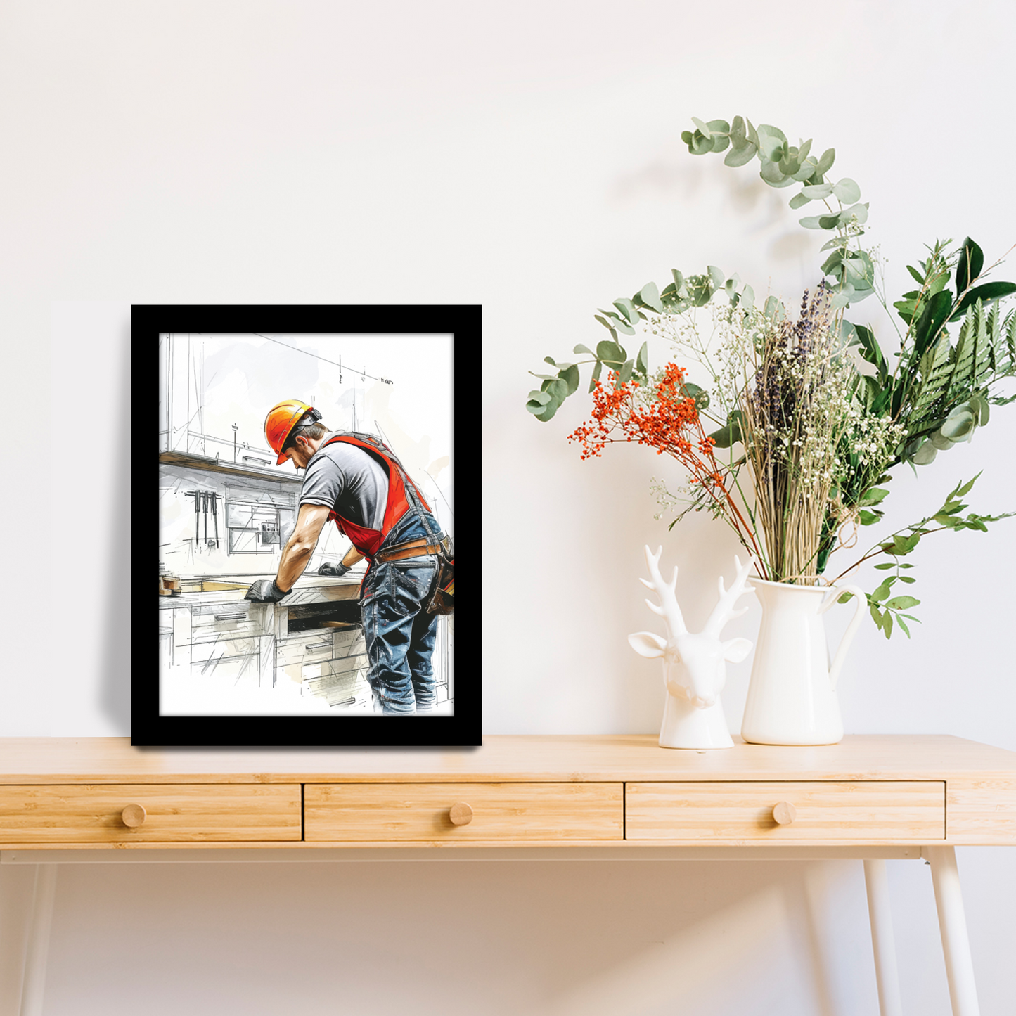 Mastermind at Work – Engineer Sketch Wall Frame & Artwork