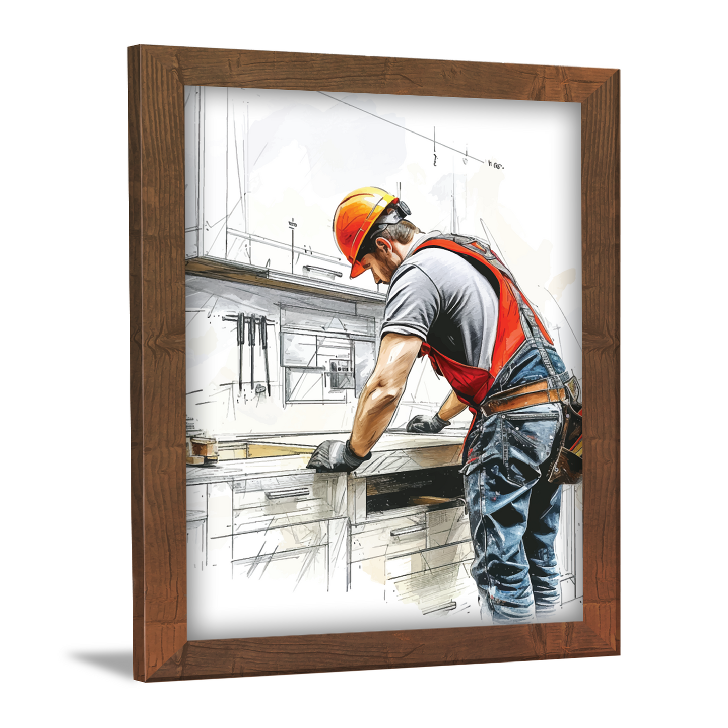 Mastermind at Work – Engineer Sketch Wall Frame & Artwork