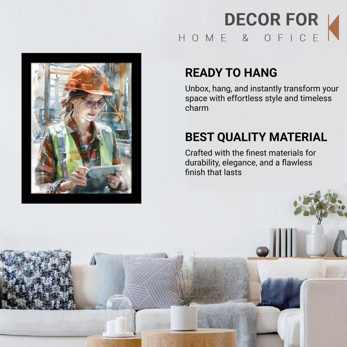 Stock Check in Action by Female Engineer at Work – Frame & Wall Art