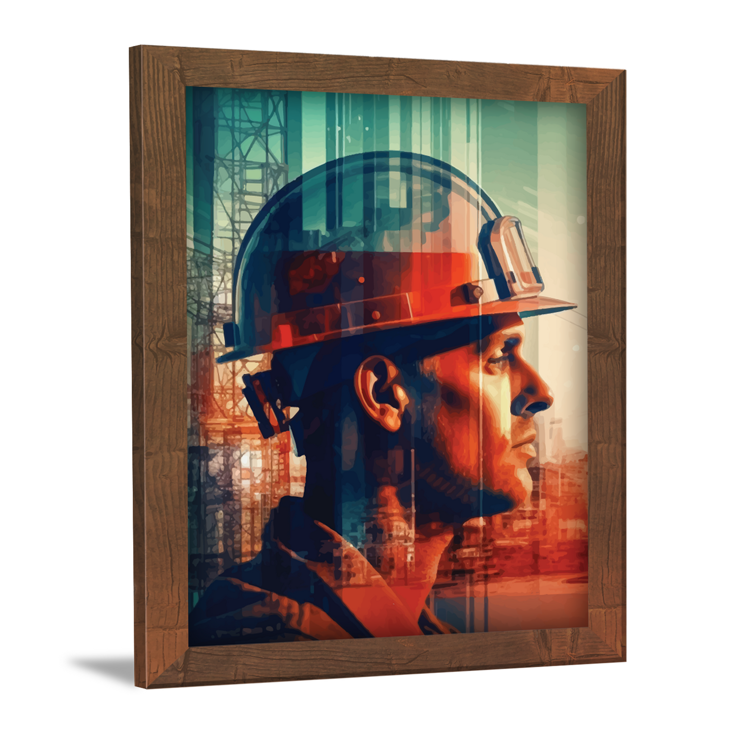 On-Site Engineer with Helmet – Frame & Wall Art