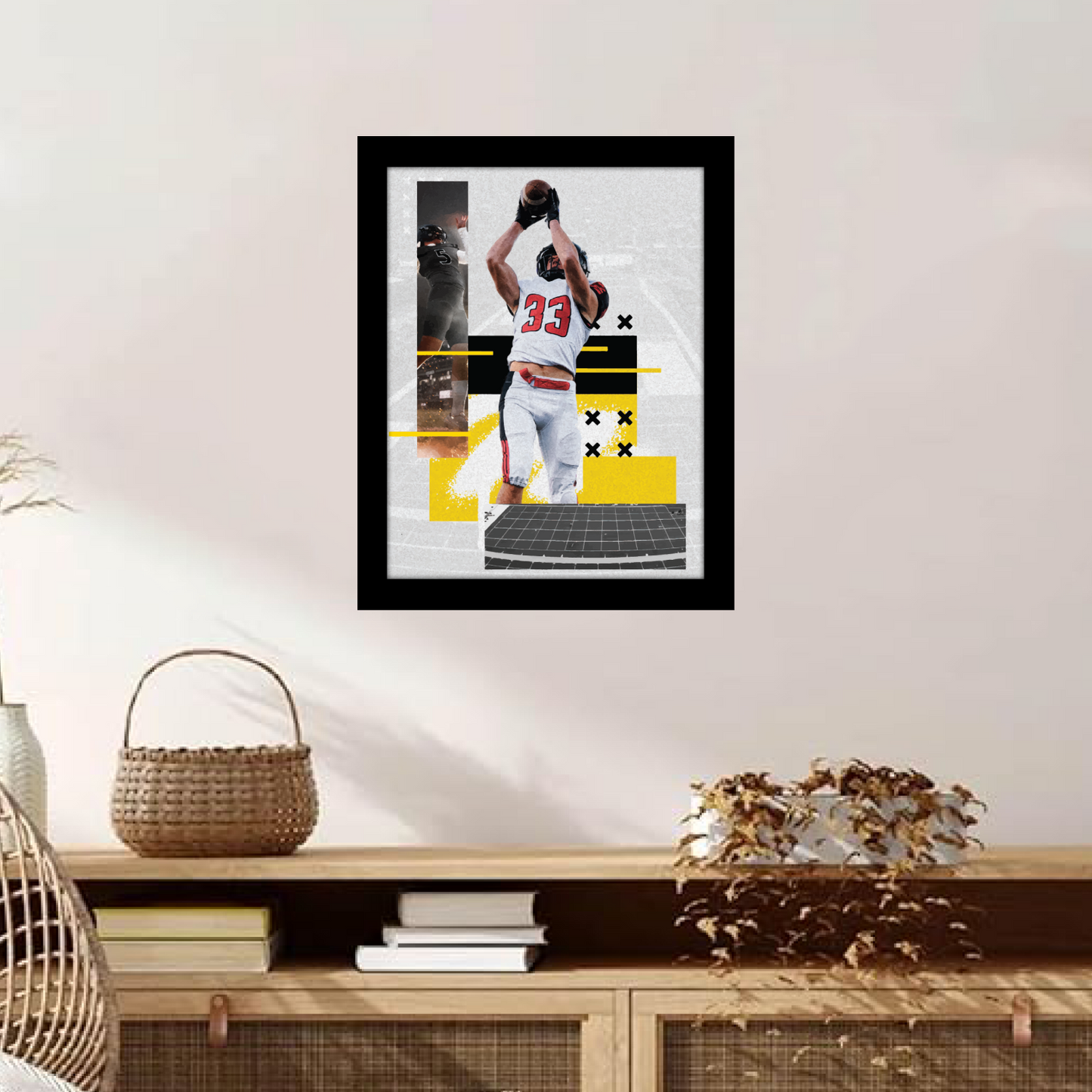 Football Players in Action Photo Framed & Art