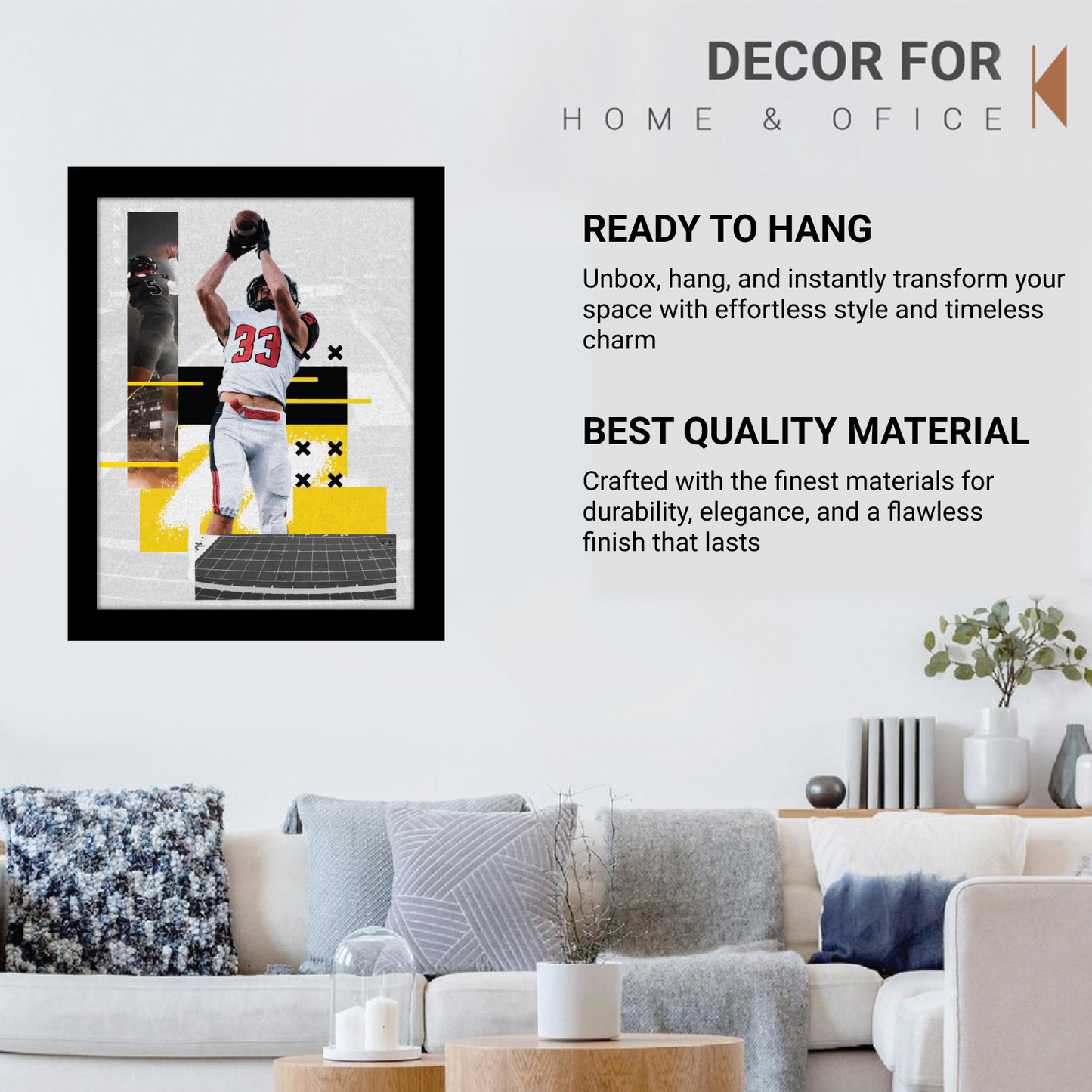 Football Players in Action Photo Framed & Art