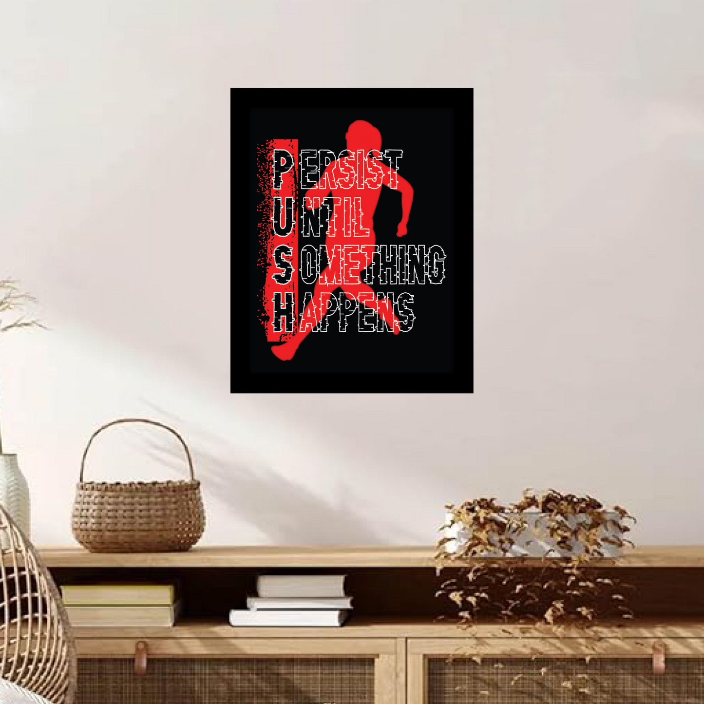 PUSH: Persist Until Something Happens – Sports Motivational Framed Art