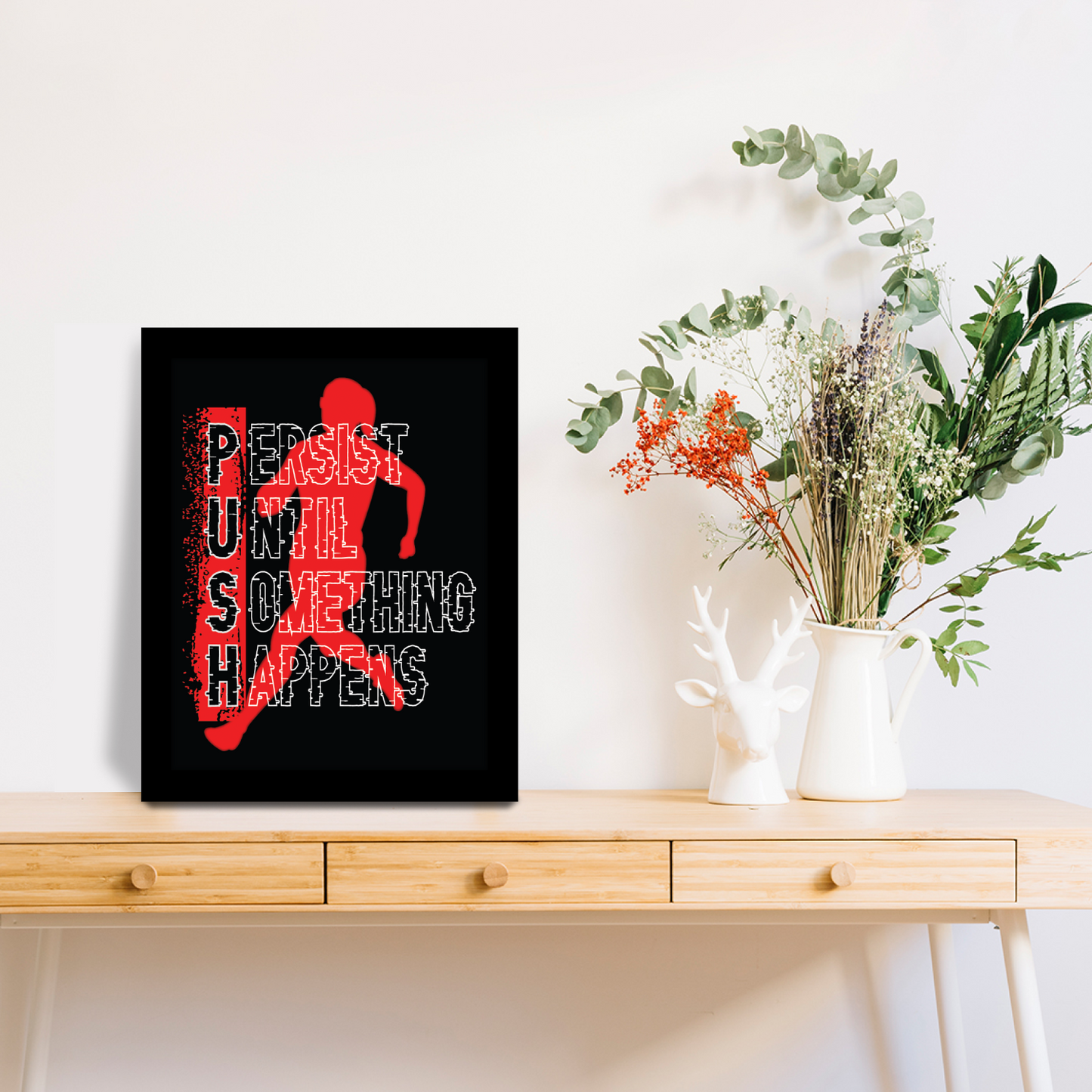 PUSH: Persist Until Something Happens – Sports Motivational Framed Art