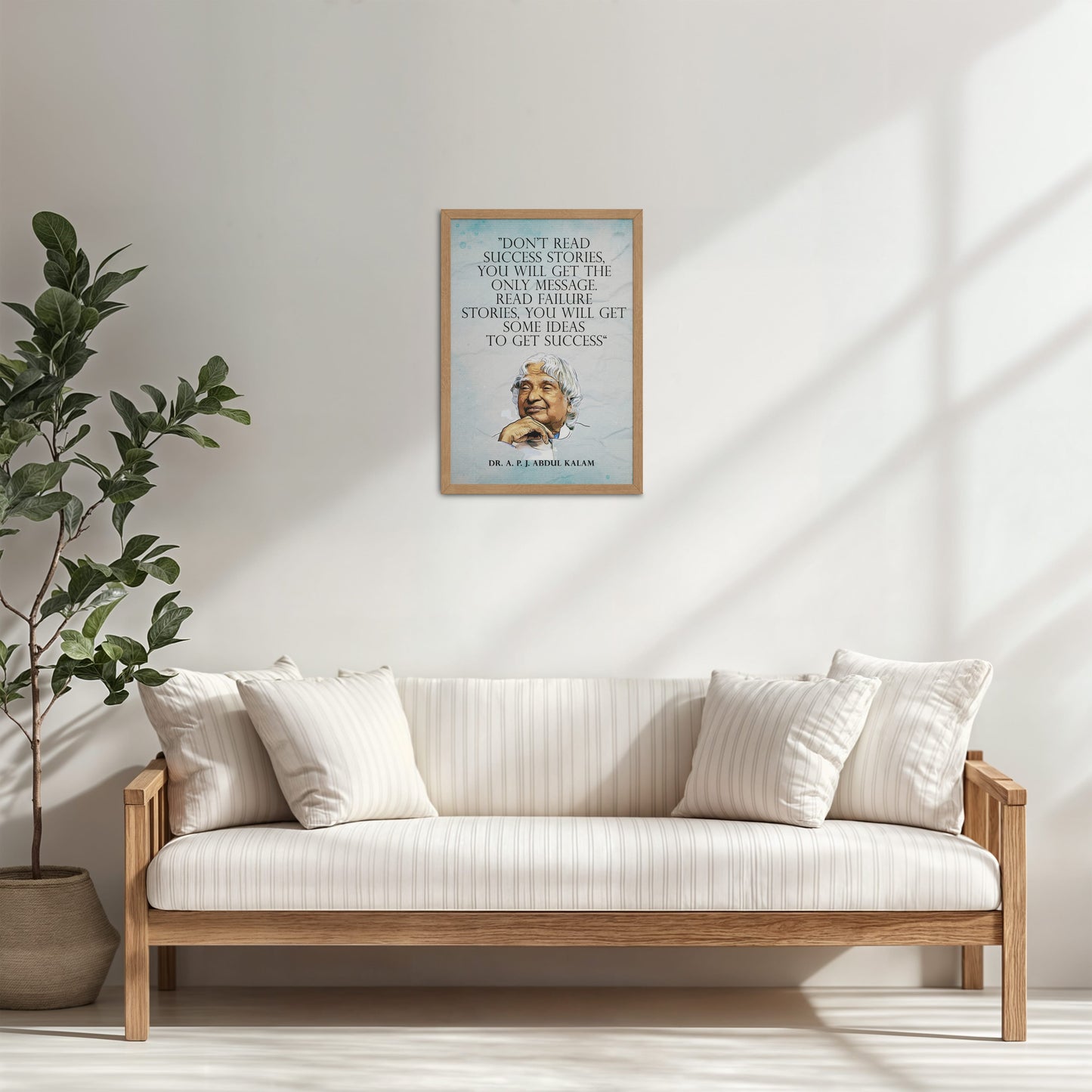 Living Room Cabinet Table Preview of Lessons from Failure : A. P. J. Abdul Kalam Inspirational Wall Art in Natrual Color Frame